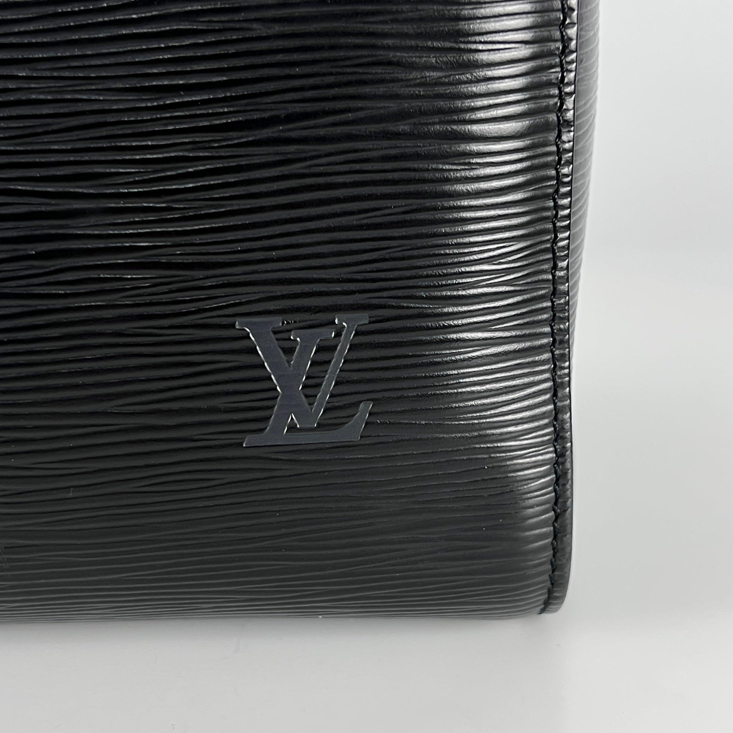Louis Vuitton Speedy 30 Top Handle Bag Black Leather Gold 1990 en vente 1