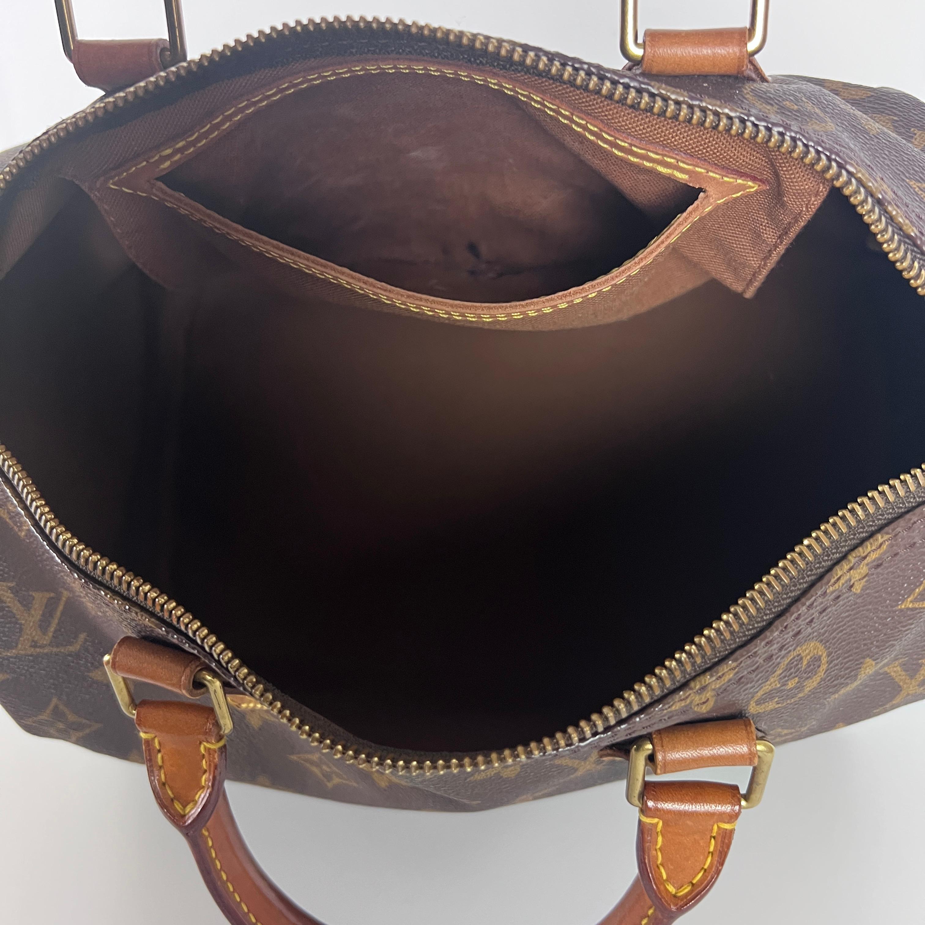 Louis Vuitton Speedy 30 Top Handle Bag Monogram Canvas Brown 1998 en vente 6