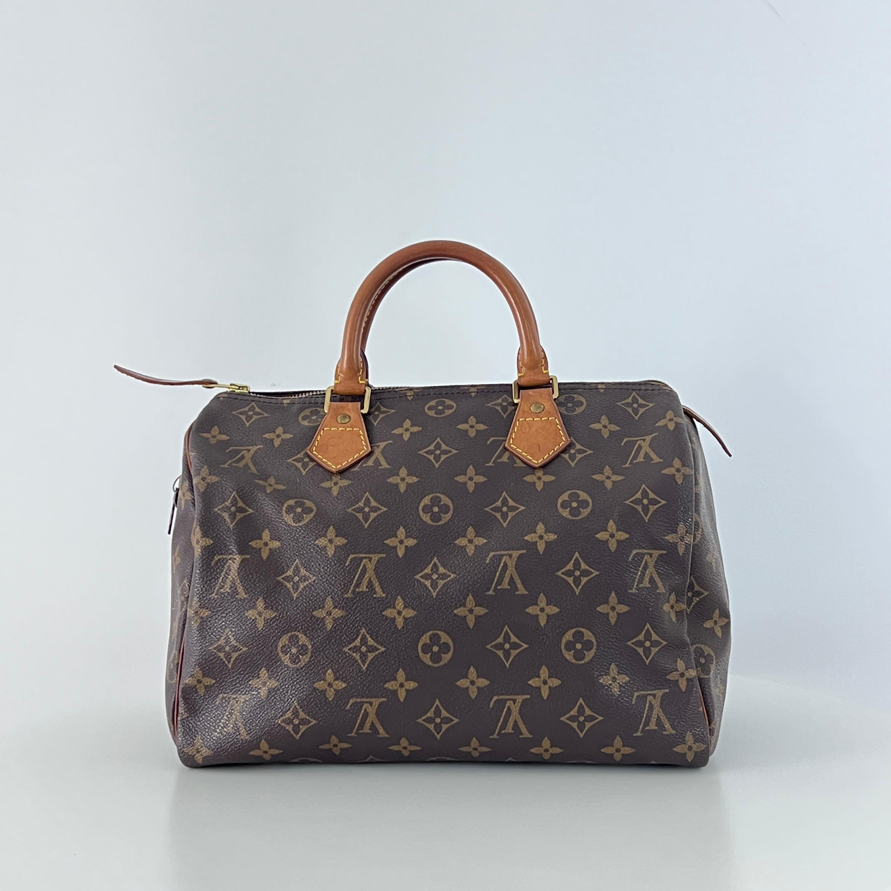 Louis Vuitton Speedy 30 Top Handle Bag Monogram Canvas Brown 1998 Excellent état - En vente à SAINT-OUEN-SUR-SEINE, FR
