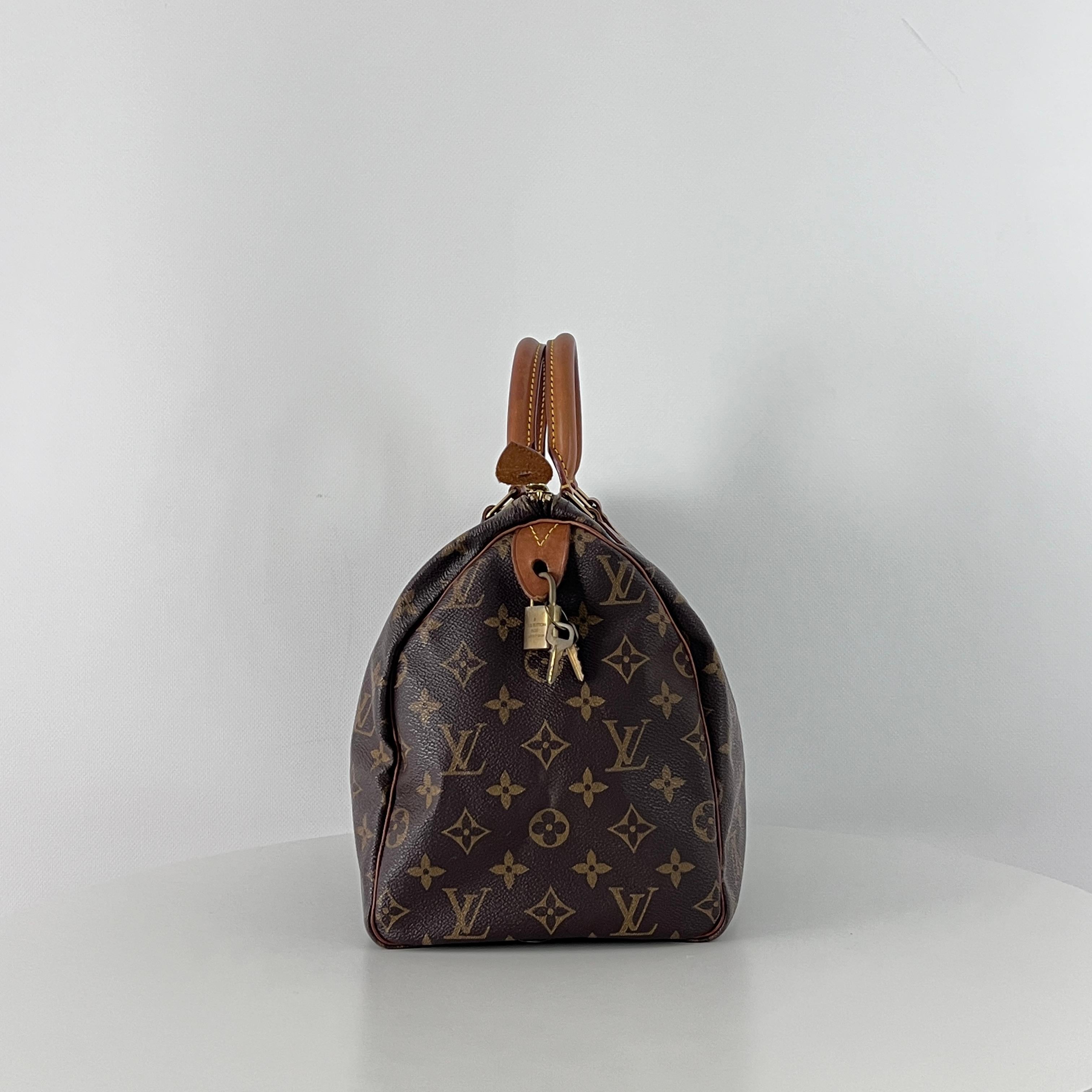 Louis Vuitton Speedy 30 Top Handle Bag Monogram Canvas Brown 1998 en vente 1