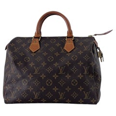 Louis Vuitton Speedy 30 Top Handle Bag Monogram Canvas Brown 1998
