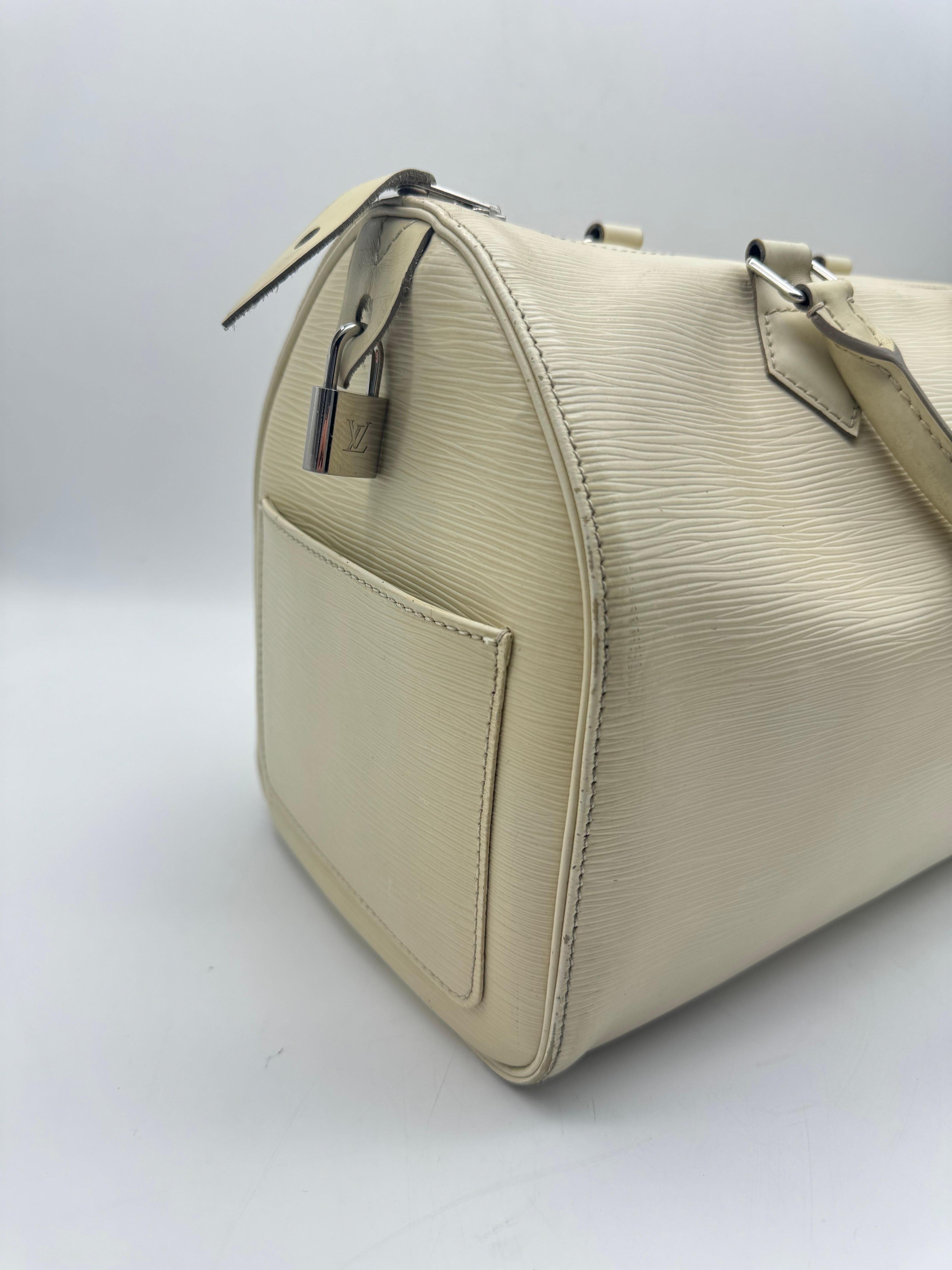 Brown Louis Vuitton Speedy 35 Epi White Vintage For Sale