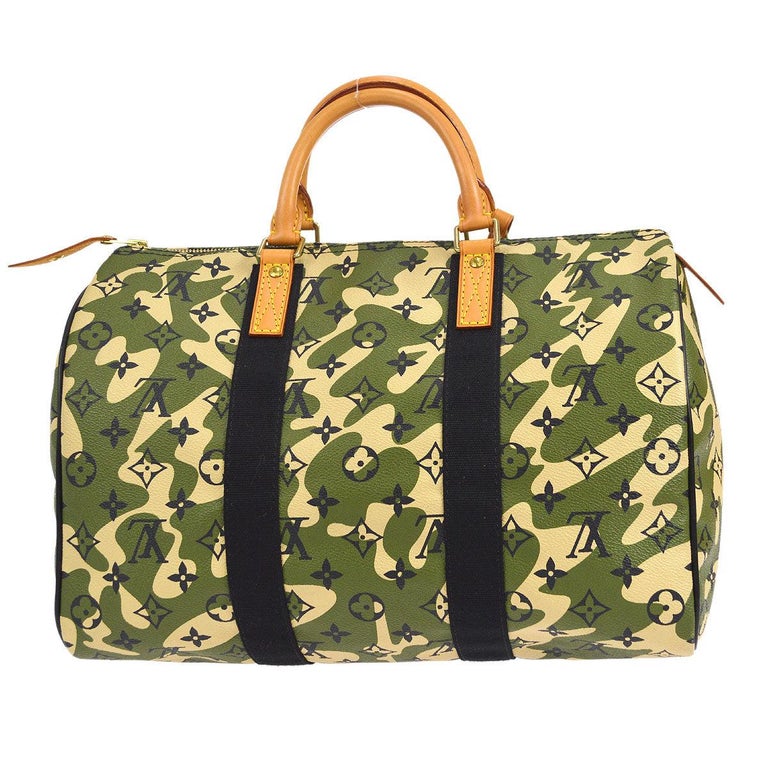 Louis Vuitton Speedy 35 Handbag Green Monogramouflage For Sale at 1stDibs