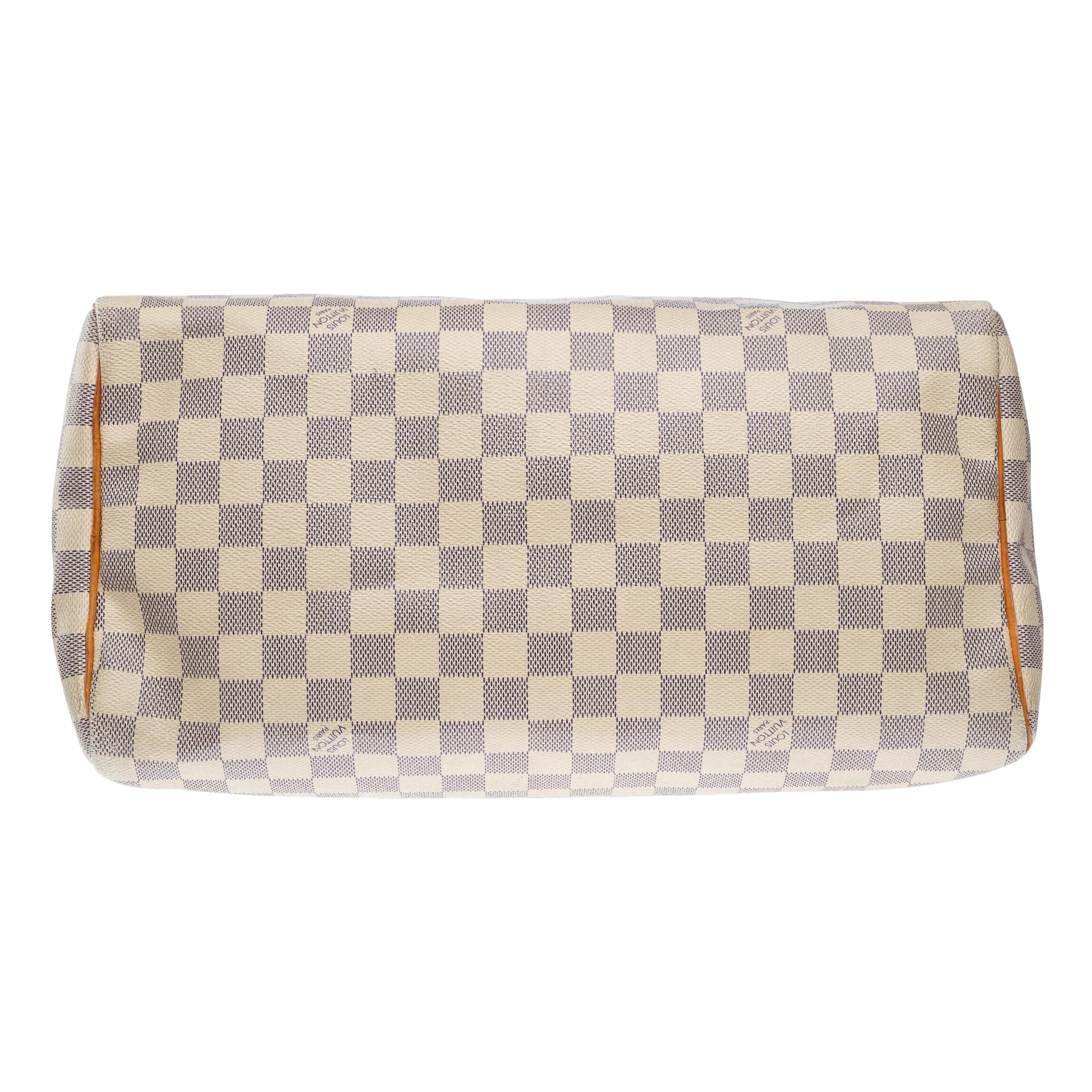 Louis Vuitton Speedy 35 handbag in beige checkered canvas, GHW 5
