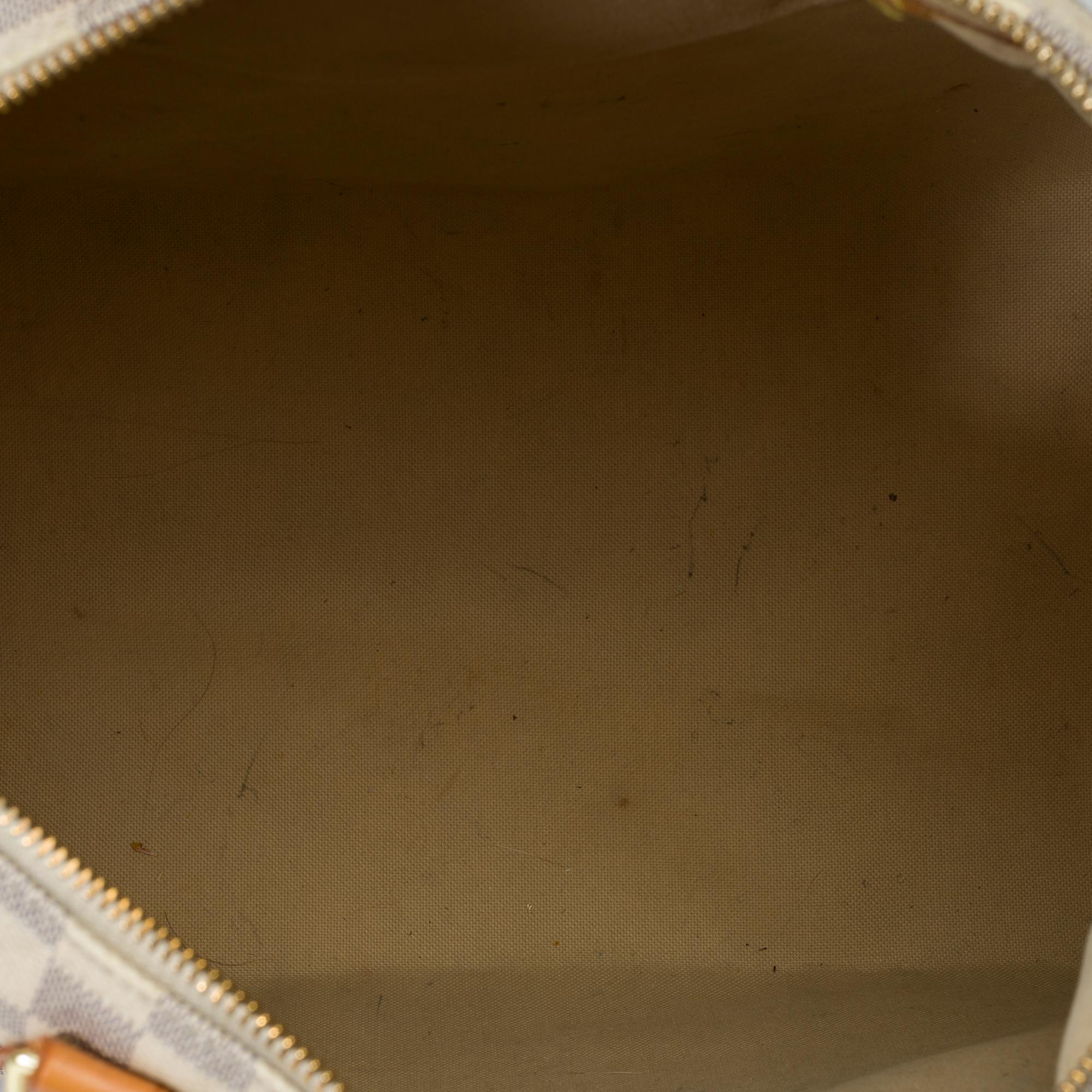 Louis Vuitton Speedy 35 handbag in beige checkered canvas, GHW 3