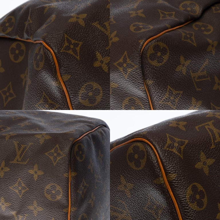 Louis Vuitton Speedy 35 handbag in brown canvas For Sale 6