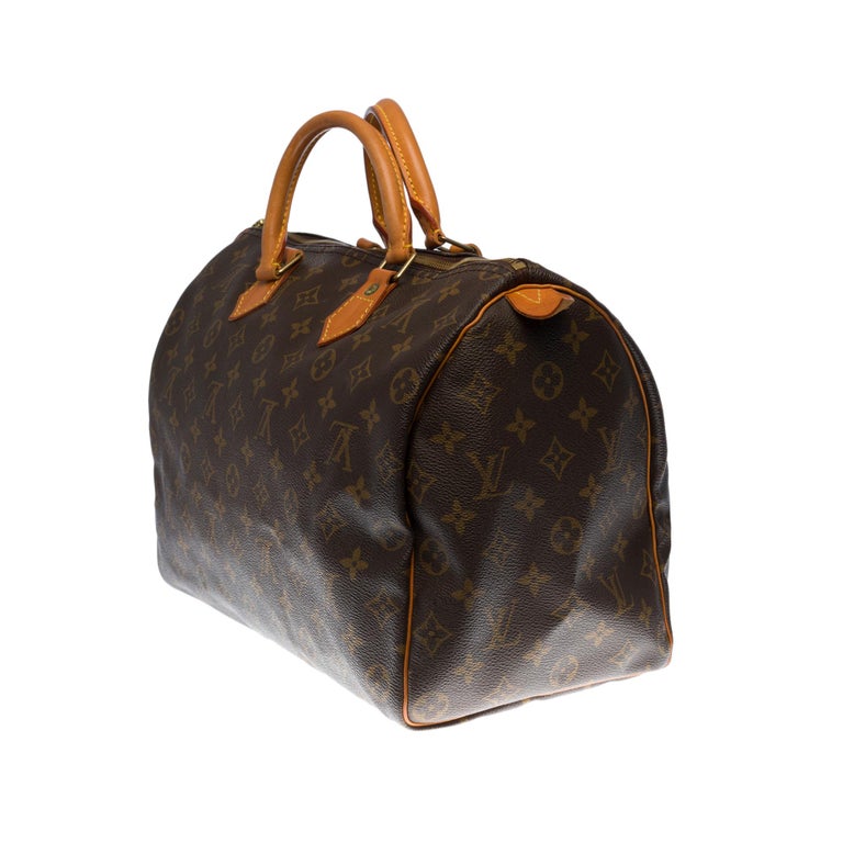 Louis Vuitton Speedy 35 handbag in brown canvas In Good Condition For Sale In Paris, IDF