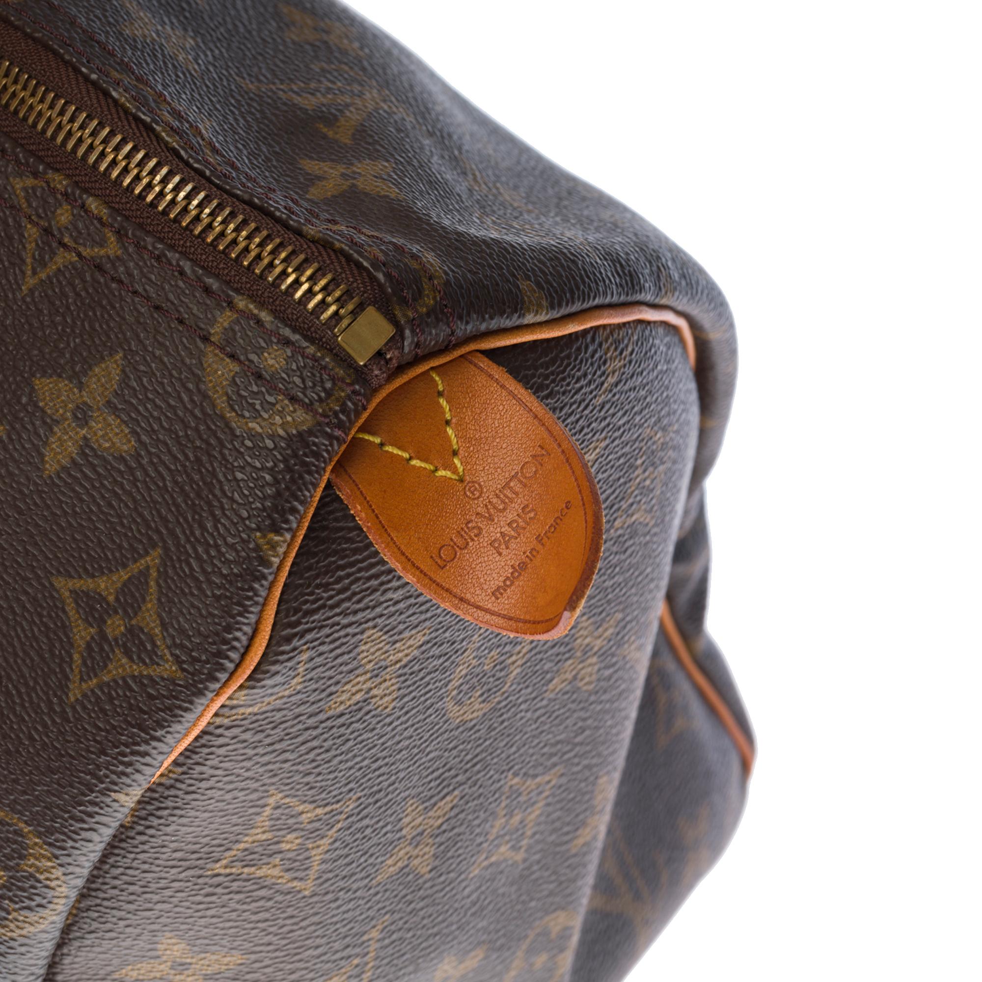 Women's Louis Vuitton Speedy 35 handbag in brown canvas For Sale