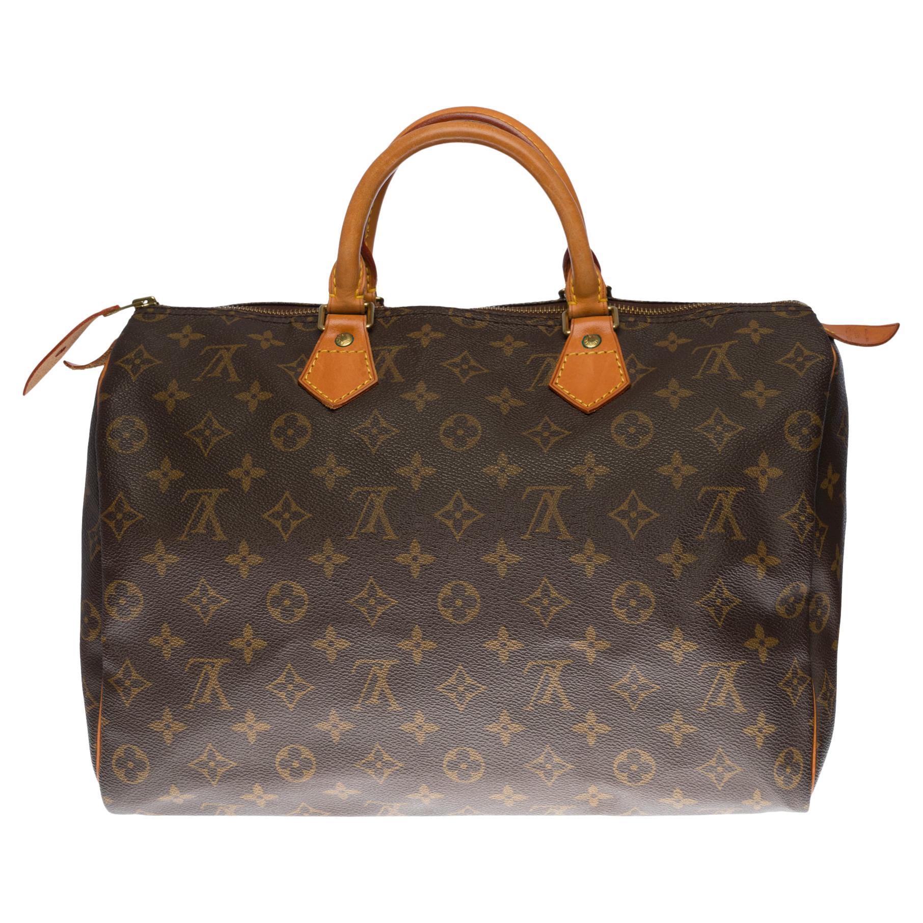 Louis Vuitton Speedy 35 handbag in brown canvas For Sale