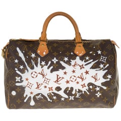 Borsa Louis Vuitton Speedy 35 in tela Monogram personalizzata "Fancy" da PatBo