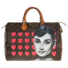 Louis Vuitton Speedy 35 handbag in Monogram canvas customized "Lovely Audrey "