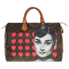 Louis Vuitton Speedy 35 Handtasche aus Monogramm-Leinwand, maßgefertigt „Lovely Audrey“