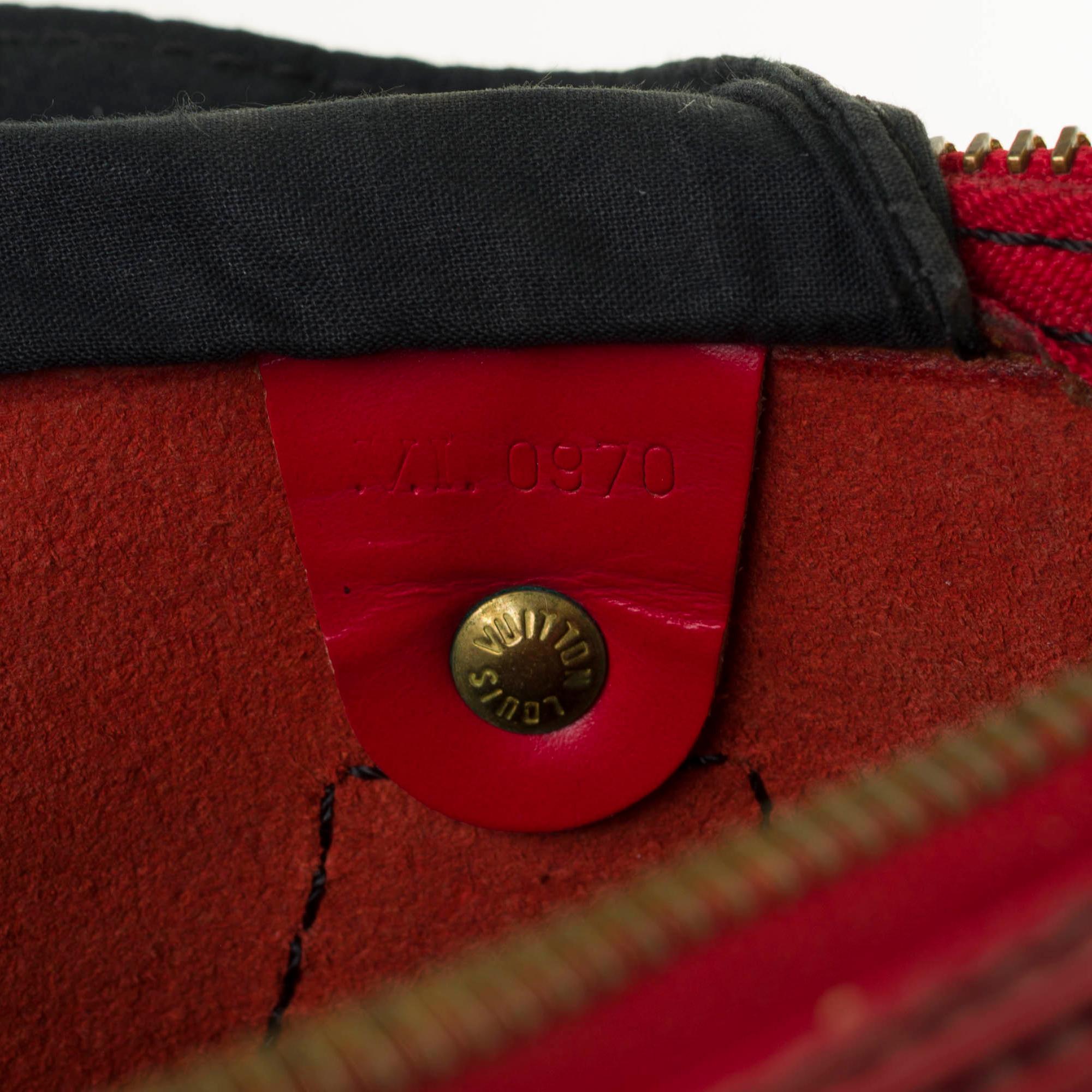 Louis Vuitton Speedy 35 handbag in red épi leather 1