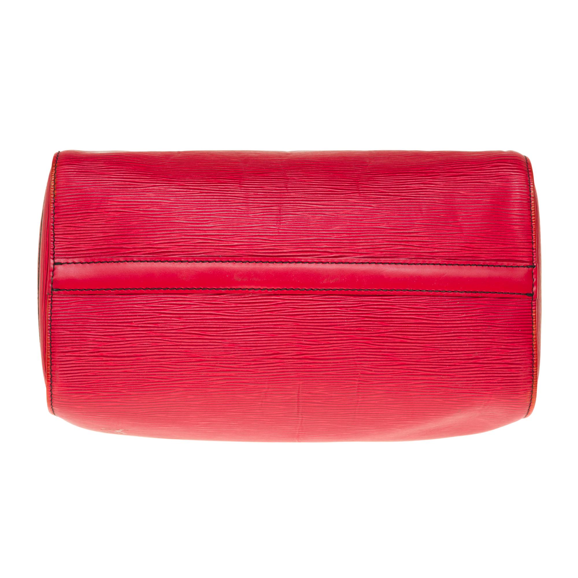 Louis Vuitton Speedy 35 handbag in red épi leather 4
