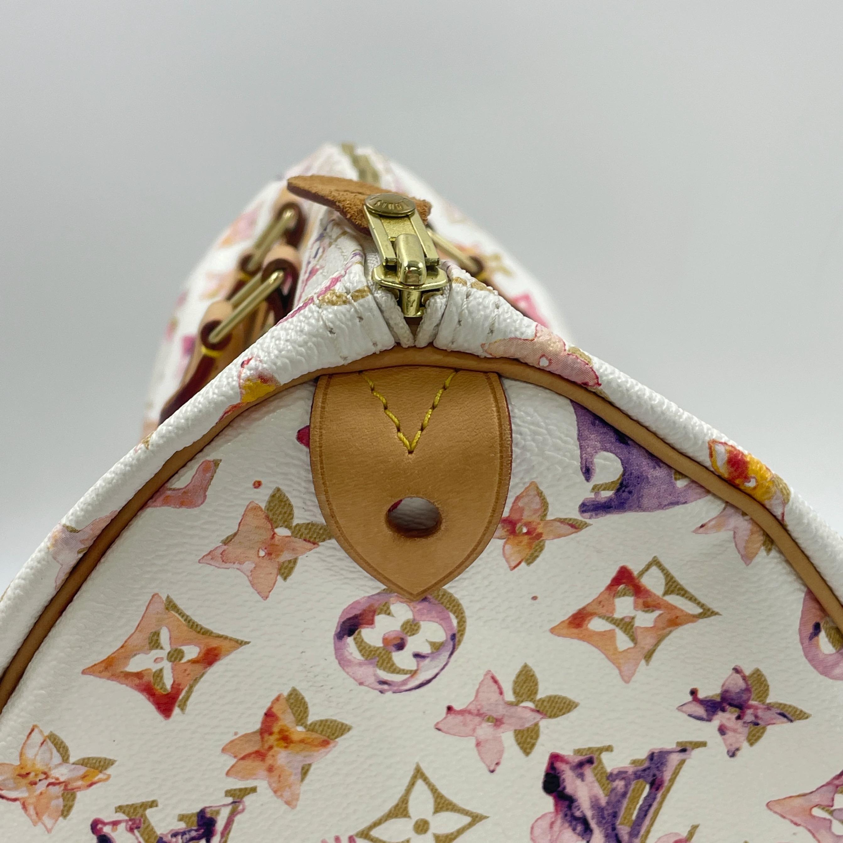 Louis Vuitton Speedy 35 Monogramme Watercolor Pink Handbag Richard Prince 2008 en vente 6