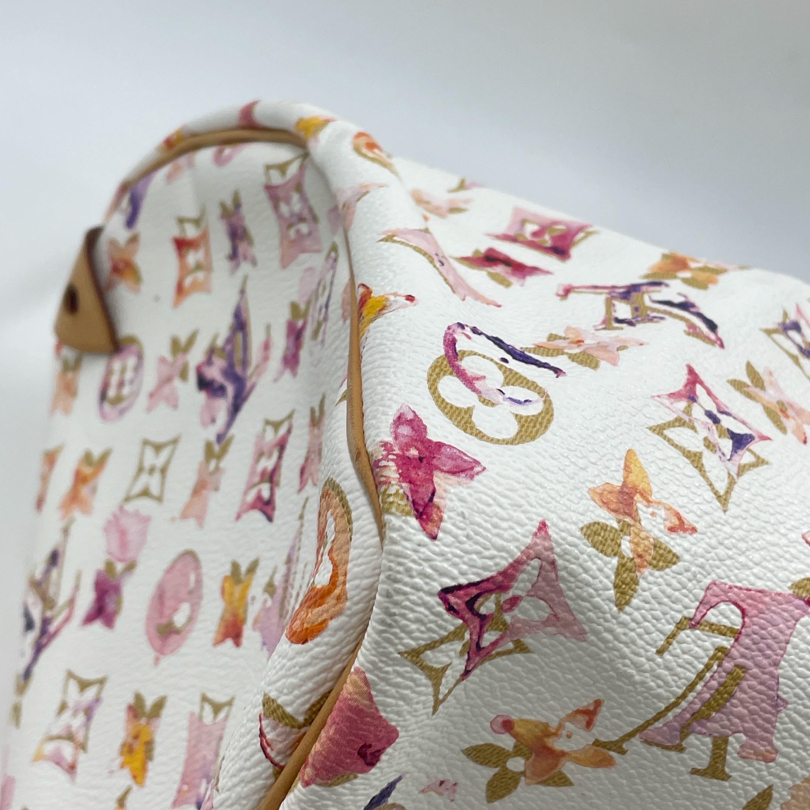 Louis Vuitton Speedy 35 Monogramme Watercolor Pink Handbag Richard Prince 2008 en vente 7
