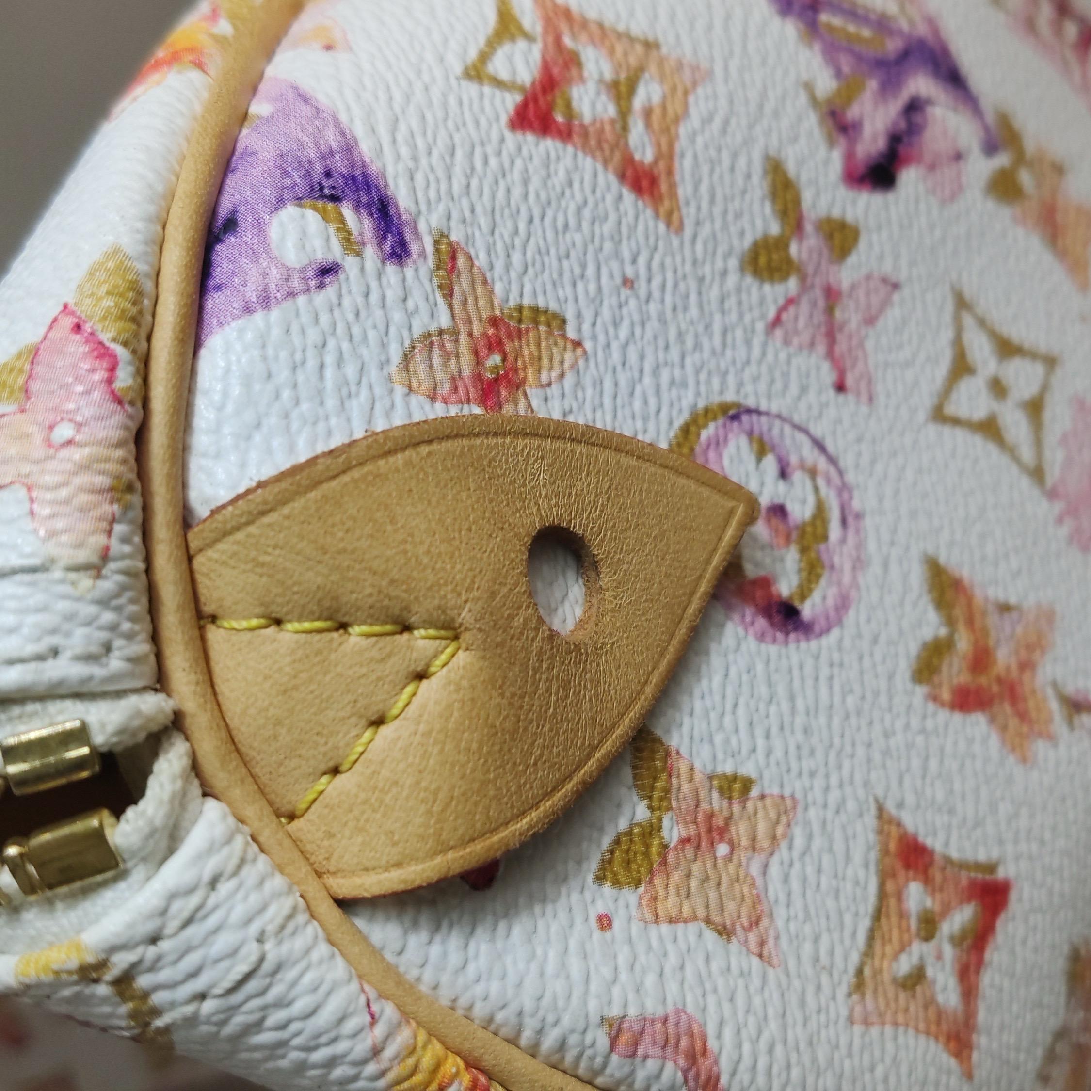 Louis Vuitton Speedy 35 Monogram Watercolor Pink Handbag Richard Prince 2008 For Sale 8