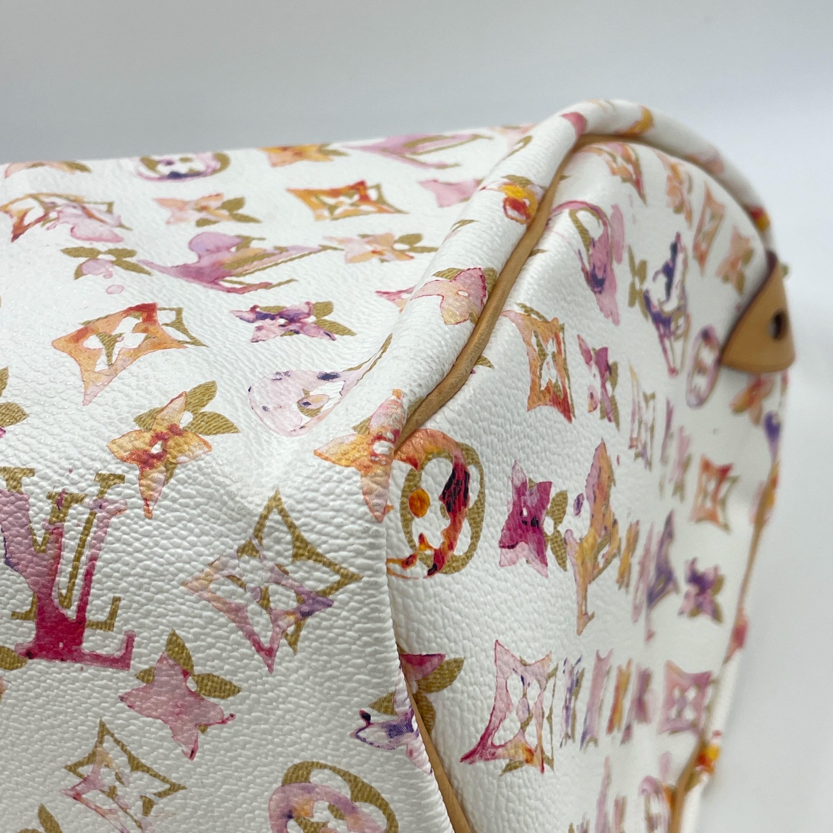 Louis Vuitton Speedy 35 Monogramme Watercolor Pink Handbag Richard Prince 2008 en vente 8