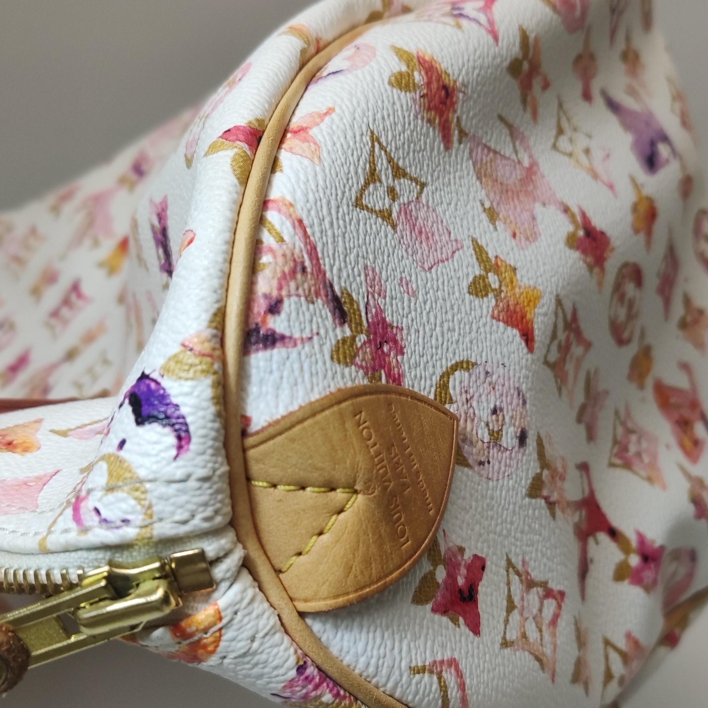 Louis Vuitton Speedy 35 Monogram Watercolor Pink Handbag Richard Prince 2008 For Sale 9