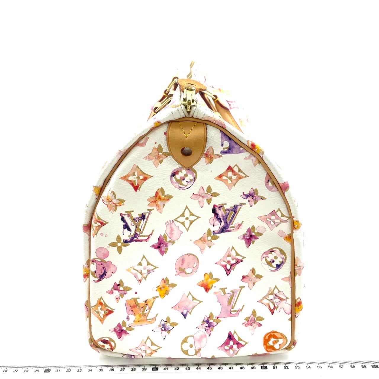 Gris Louis Vuitton Speedy 35 Monogramme Watercolor Pink Handbag Richard Prince 2008 en vente