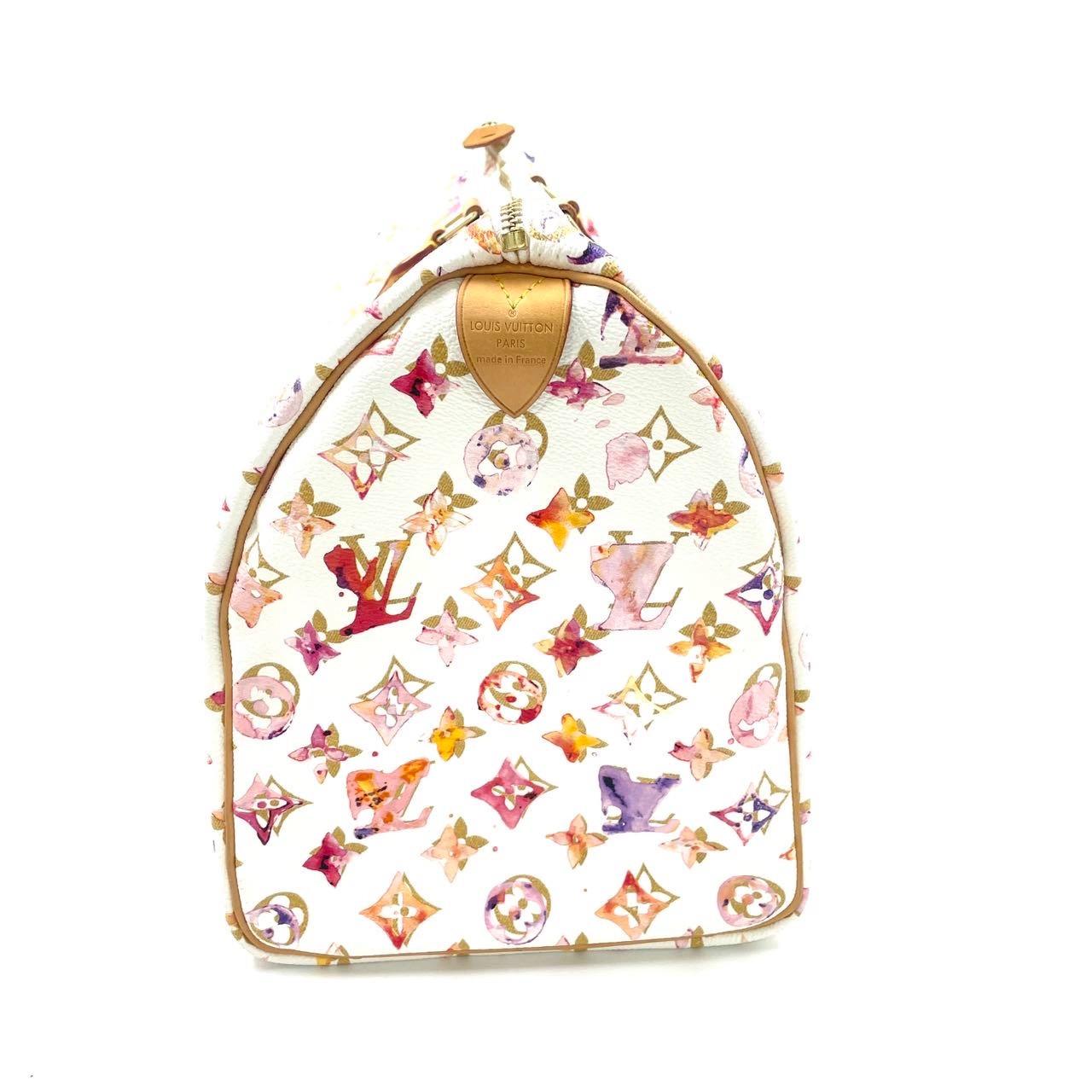 Louis Vuitton Speedy 35 Monogramme Watercolor Pink Handbag Richard Prince 2008 Pour femmes en vente