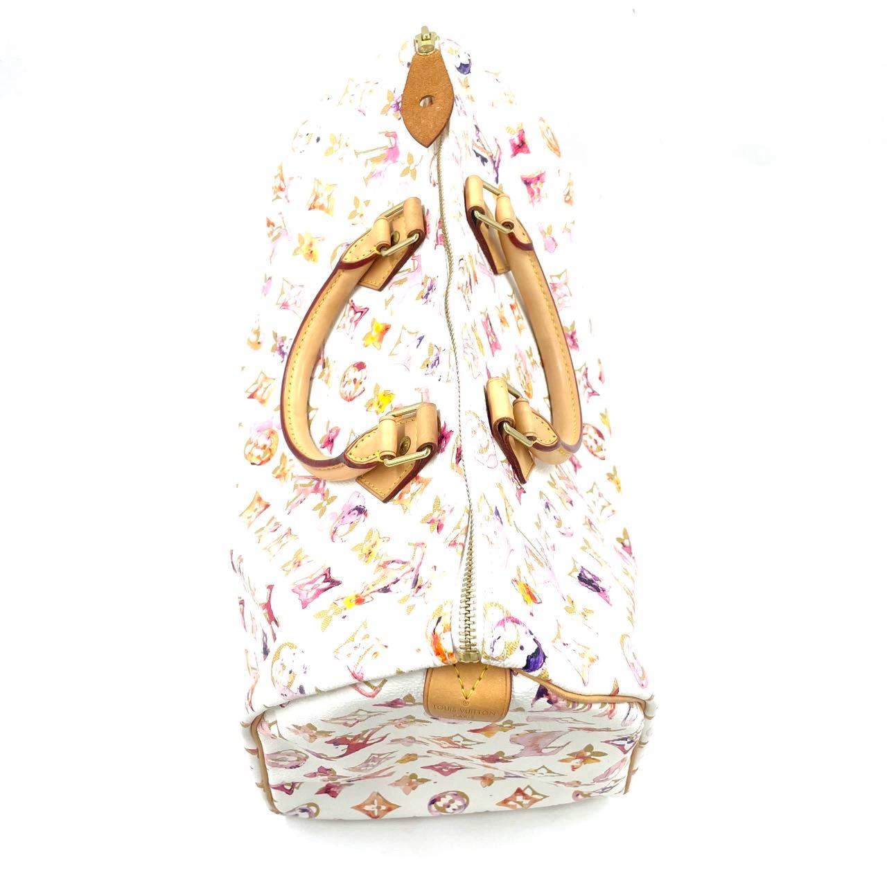 Louis Vuitton Speedy 35 Monogramme Watercolor Pink Handbag Richard Prince 2008 en vente 1