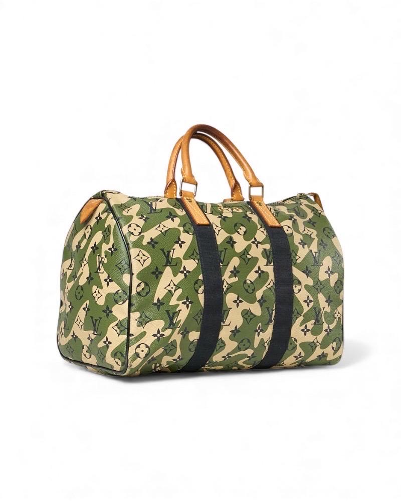Nero Borsa Louis Vuitton Monogramouflage Speedy 35 X Takashi Murakami in vendita