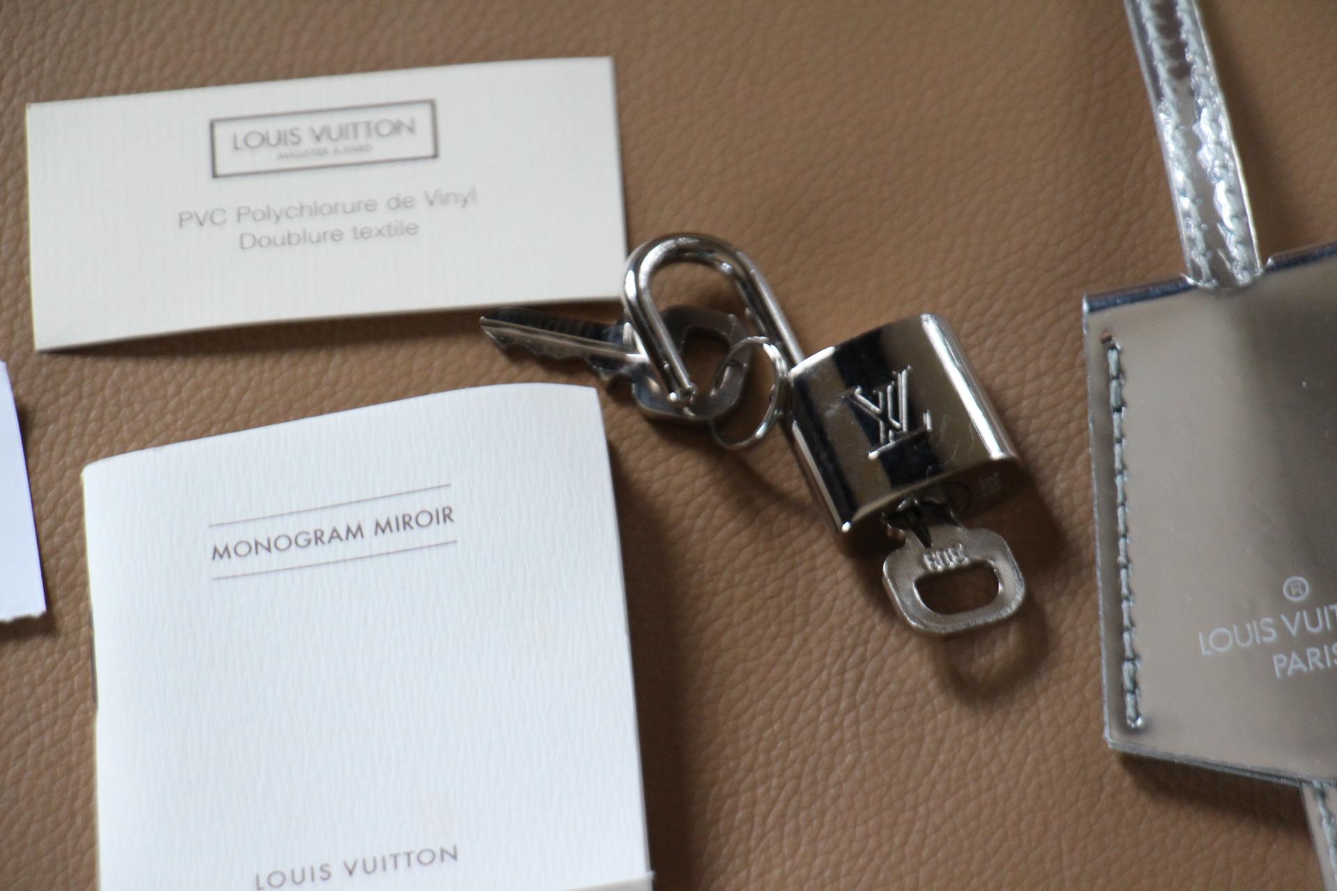 Louis Vuitton Speedy 35 Silver Monogram Miroir Handbag Purse For Sale 12