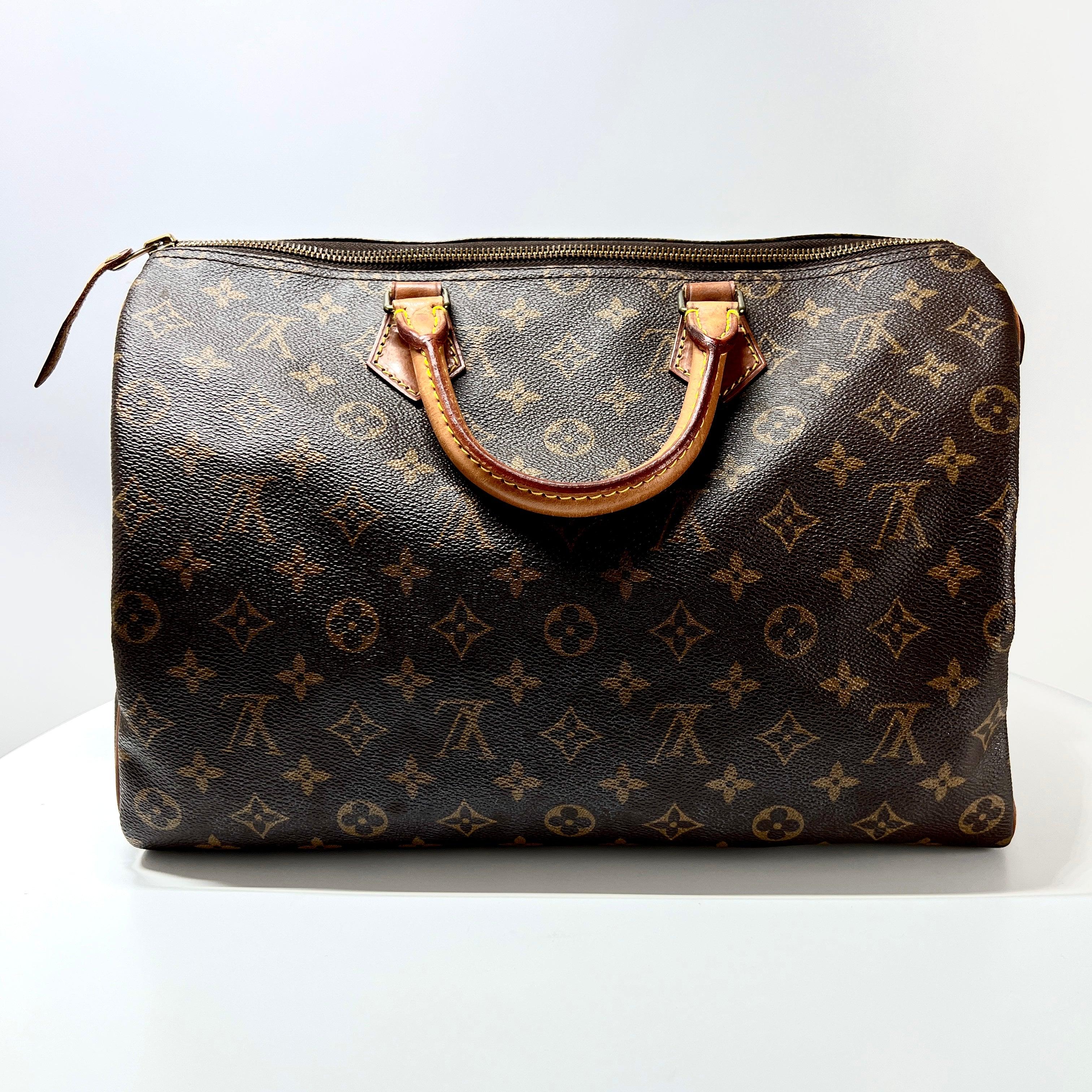 Noir Louis Vuitton Speedy 35 Top Handle Bag Monogram Canvas 1988 en vente