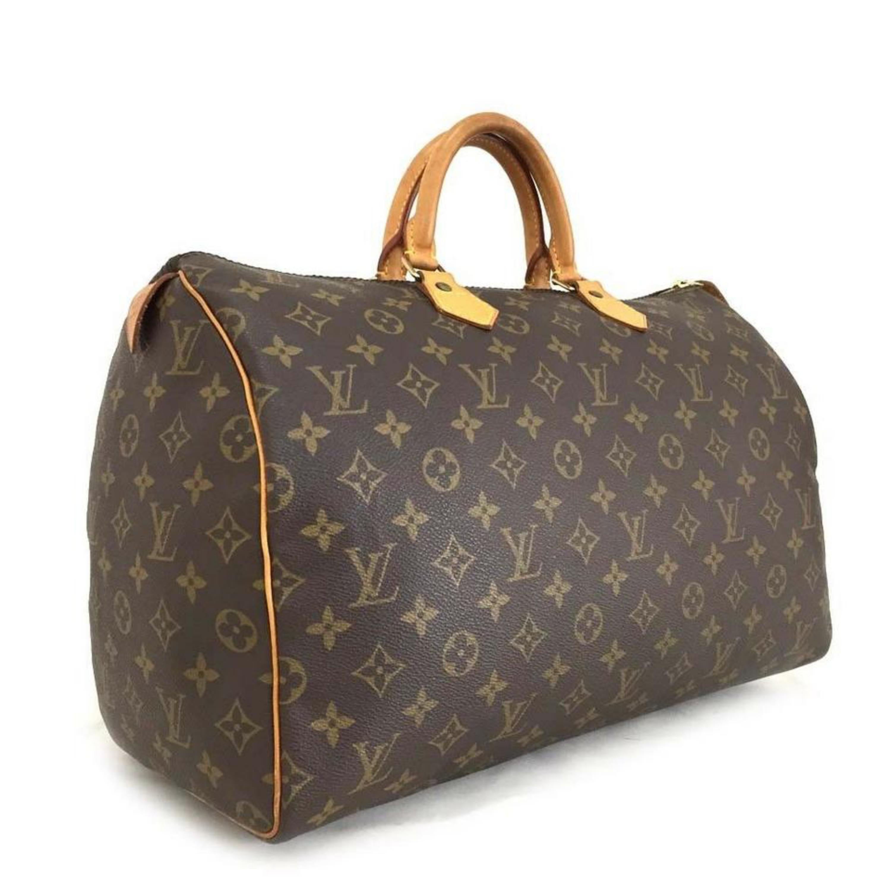 Louis Vuitton Speedy 40 Boston Gm 870010 Brown Coated Canvas Weekend/Travel Bag For Sale 3