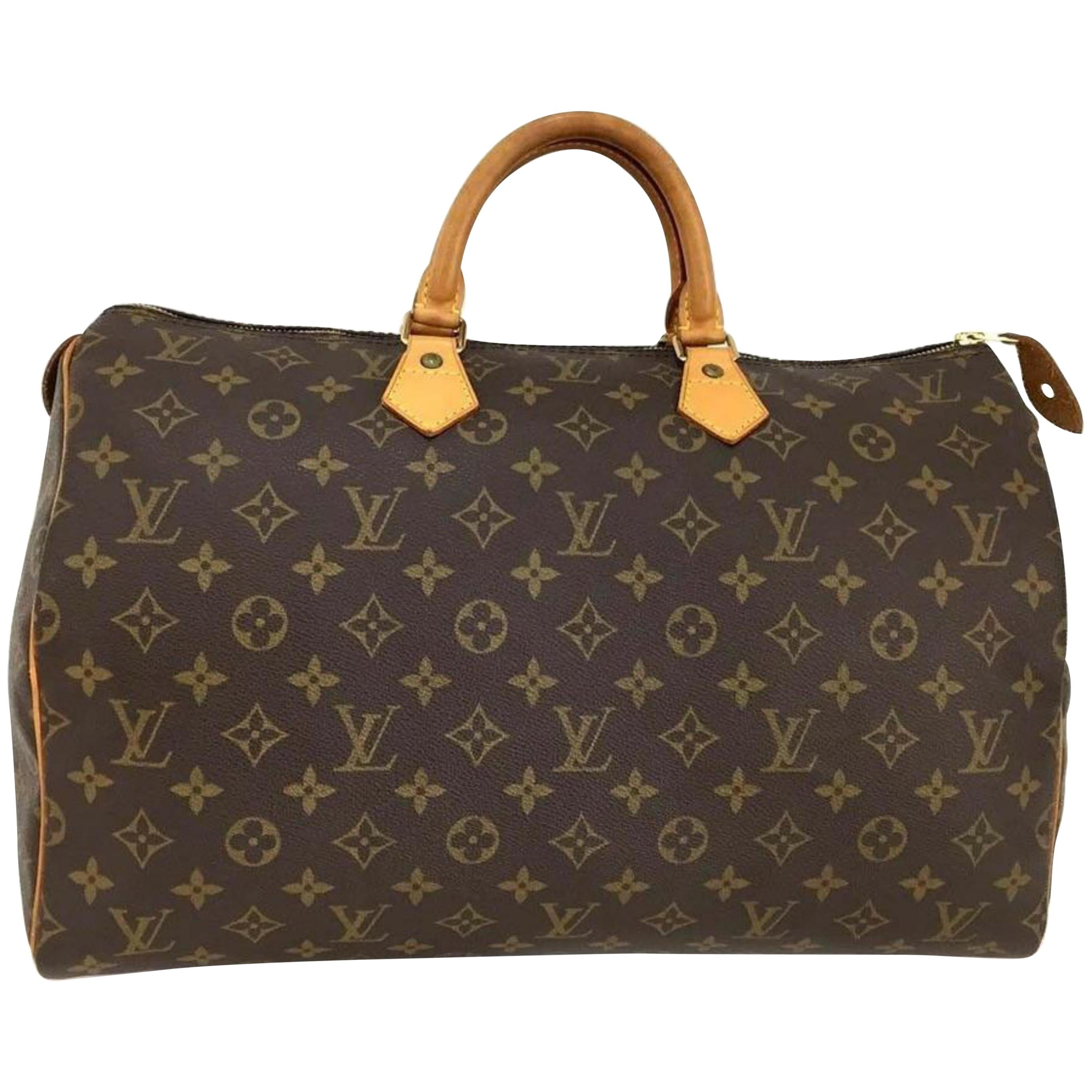 Louis Vuitton Speedy 40 Boston Gm 870010 Brown Coated Canvas Weekend/Travel Bag For Sale
