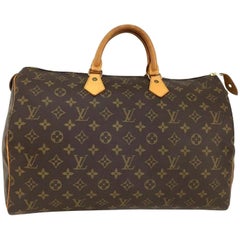 Vintage Louis Vuitton Speedy 40 Boston Gm 870010 Brown Coated Canvas Weekend/Travel Bag
