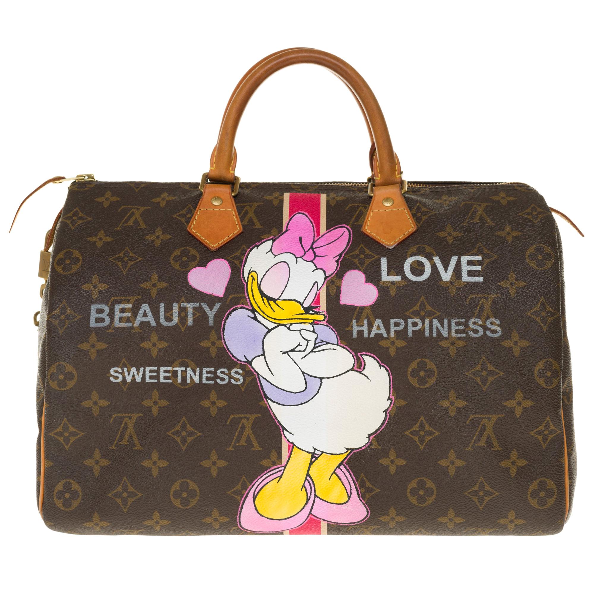 Louis Vuitton Speedy 40 handbag in Monogram canvas customized "Minnie's Moods"