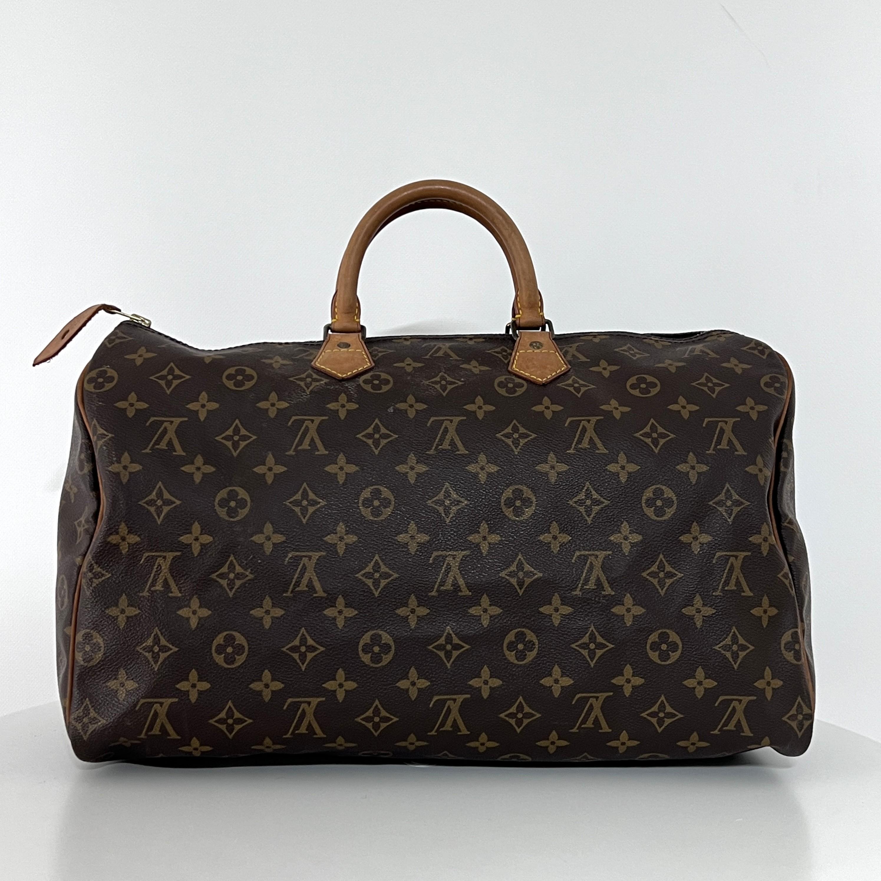 Louis Vuitton Speedy 40 Borsa a manico alto in tela Monogram Marrone 1991 In condizioni ottime in vendita a SAINT-OUEN-SUR-SEINE, FR