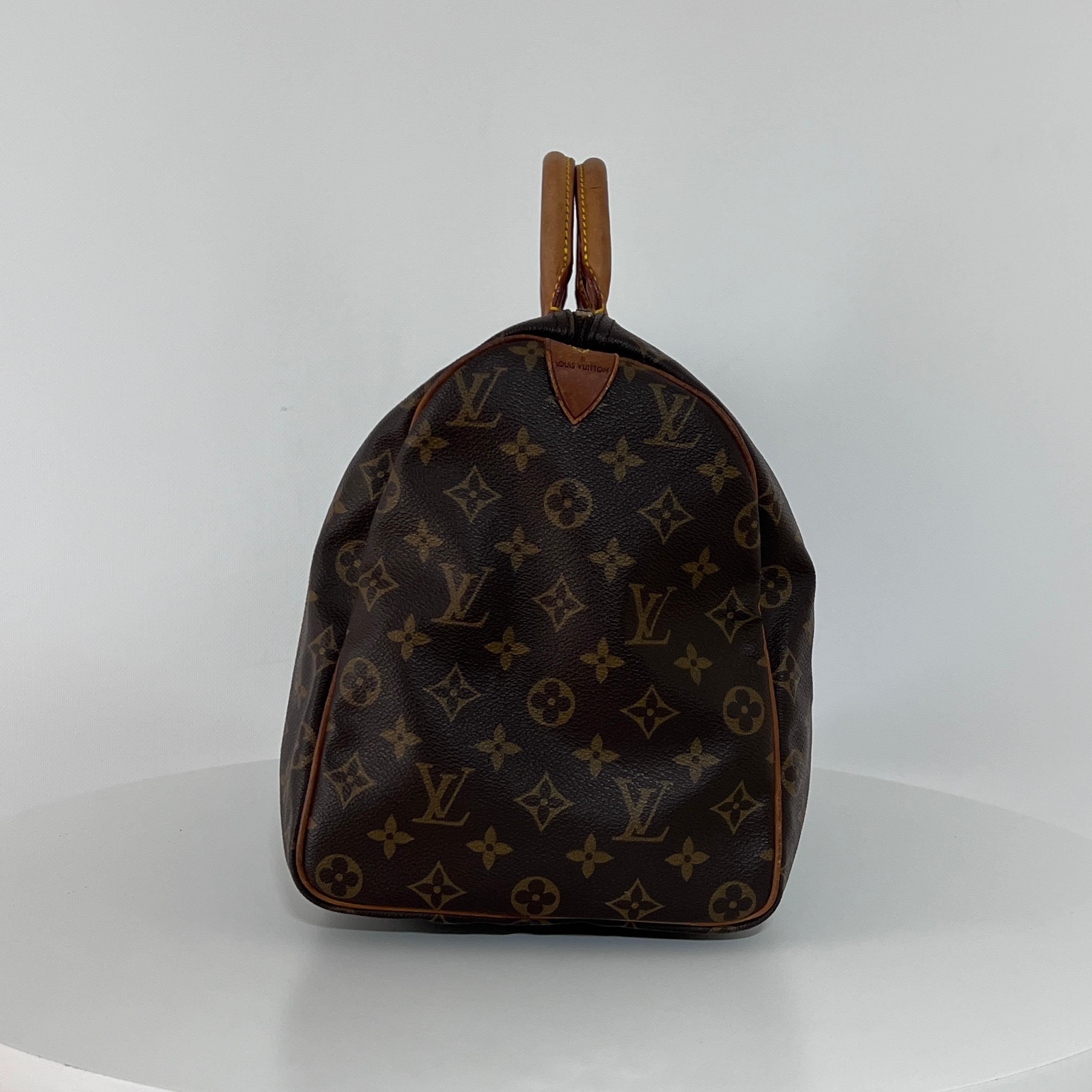 Louis Vuitton Speedy 40 Borsa a manico alto in tela Monogram Marrone 1991 in vendita 1