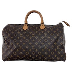 Louis Vuitton Speedy 40 Top Handle Bag Monogram Canvas Brown 1991