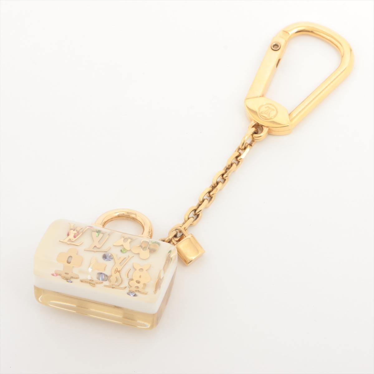 Louis Vuitton Speedy Bag Inclusion Keychain White In Good Condition For Sale In Indianapolis, IN