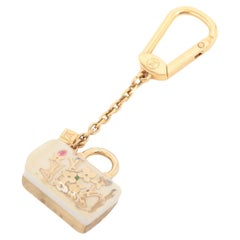 Used Louis Vuitton Speedy Bag Inclusion Keychain White