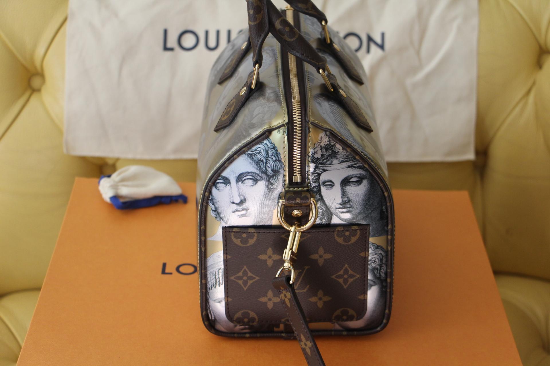 Gray Louis Vuitton Speedy Bandoulière 25 cm , Fornasetti Limited Edition 