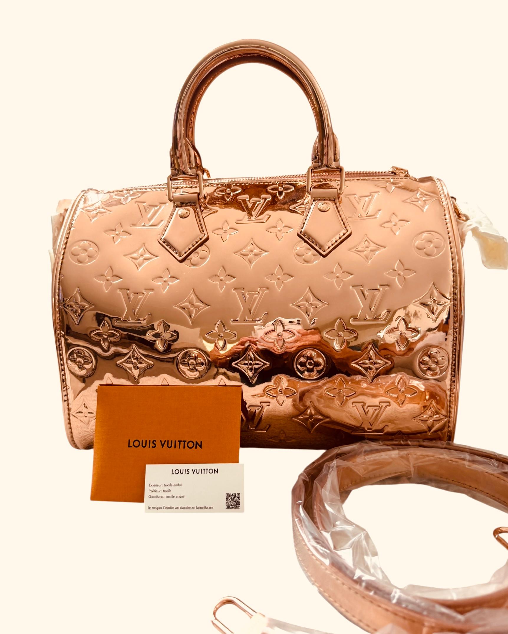 Louis Vuitton Speedy Bandouliere 25 Kupfer-Spiegel Handtasche Neu (Orange) im Angebot