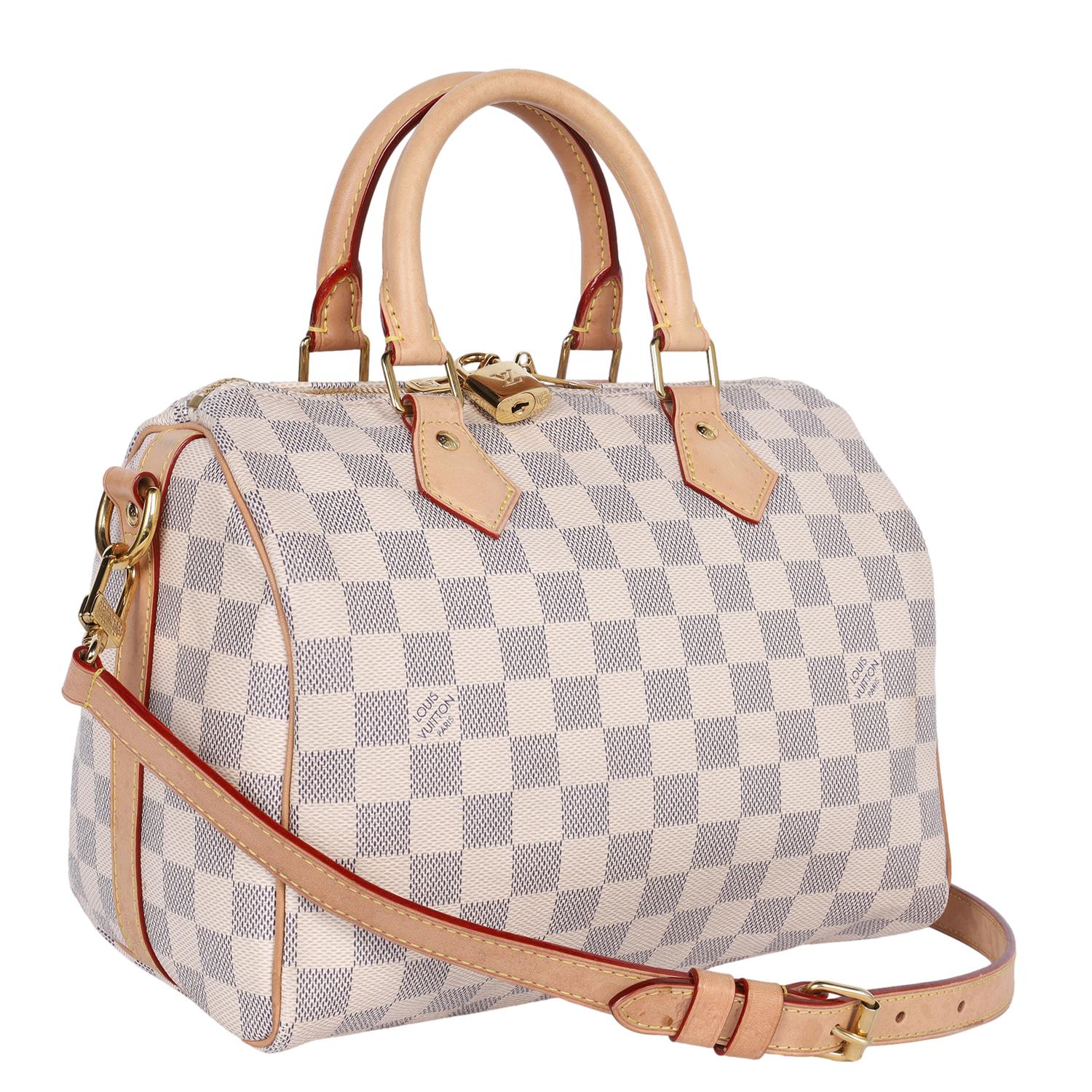 Beige LOUIS VUITTON Speedy Bandoulière 25 Damier Azur For Sale