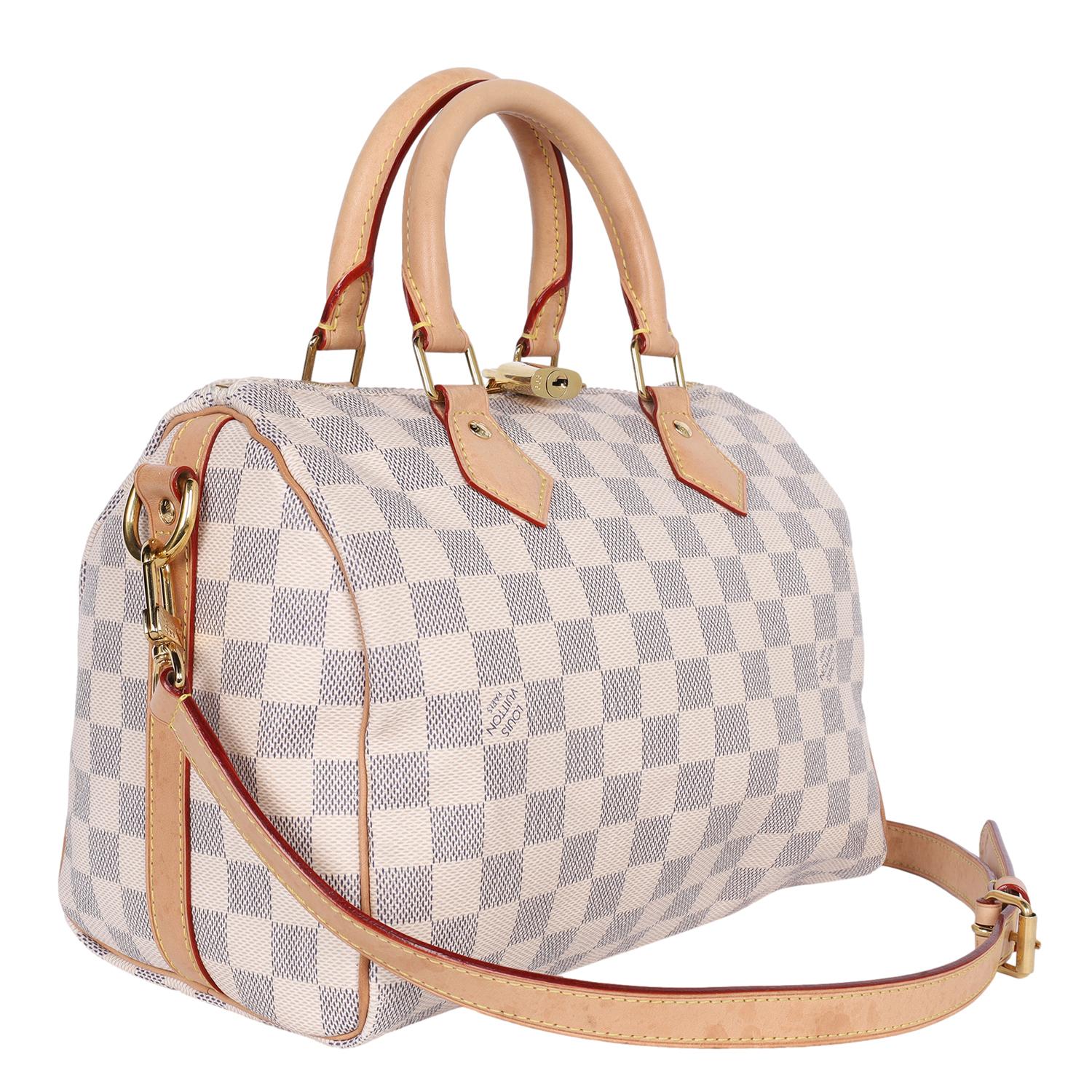 LOUIS VUITTON Speedy Bandoulière 25 Damier Azur For Sale 2