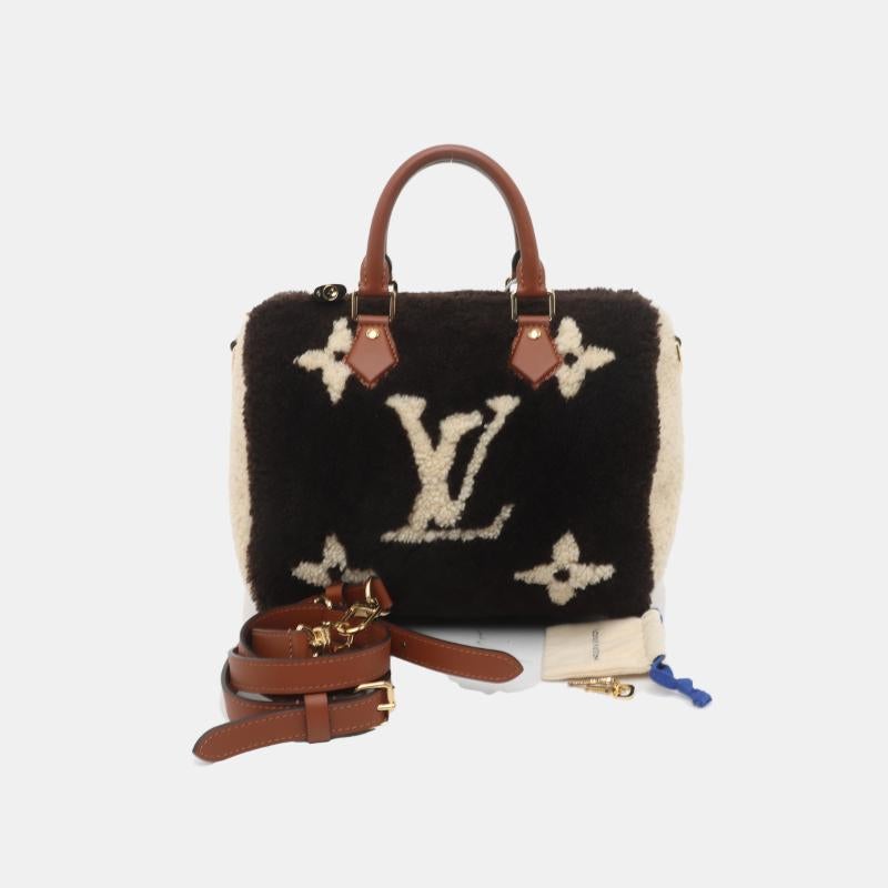 Louis Vuitton Speedy Bandouliere 25 Teddy Shearling Giant Monogram Crossbody Bag 5