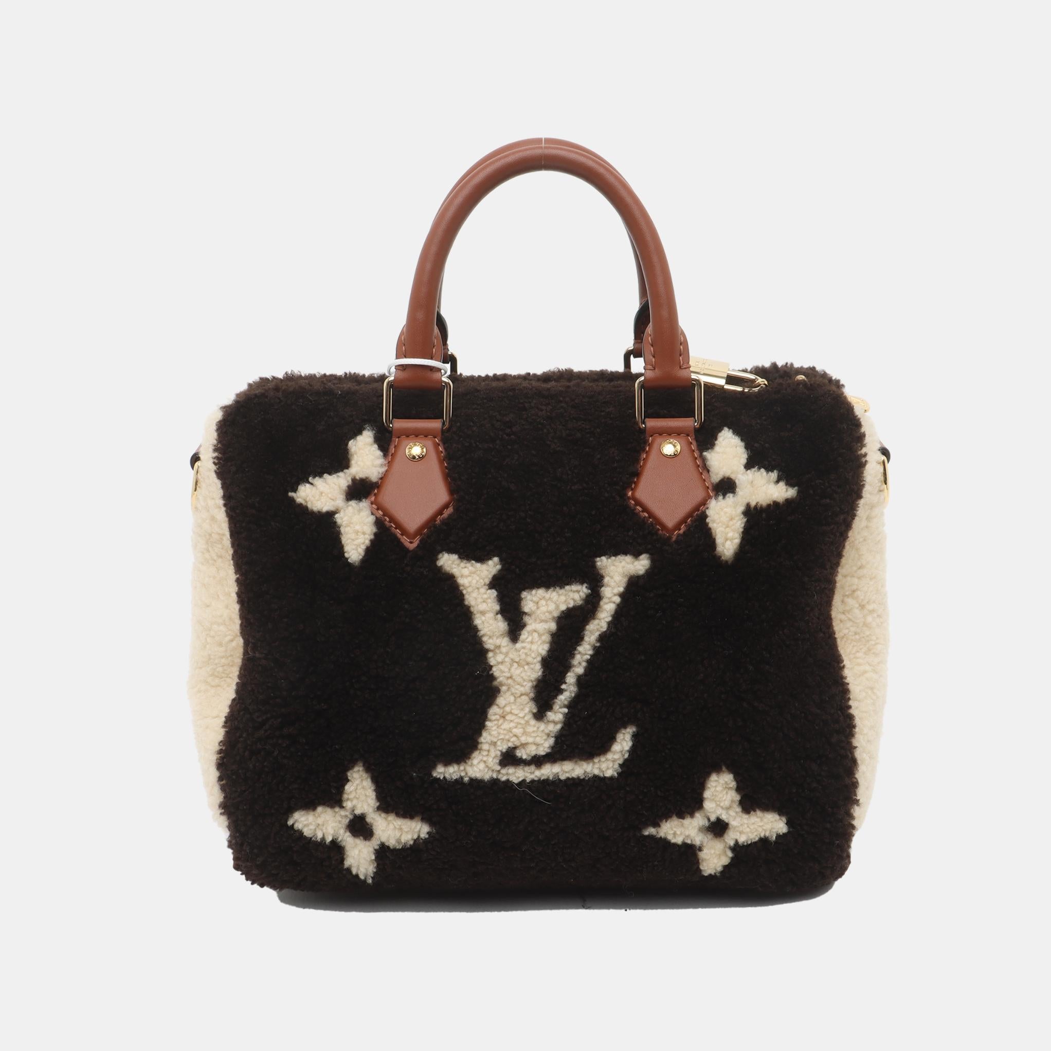 Louis Vuitton Speedy Bandouliere 25 Teddy Shearling Giant Monogram Crossbody Bag 2
