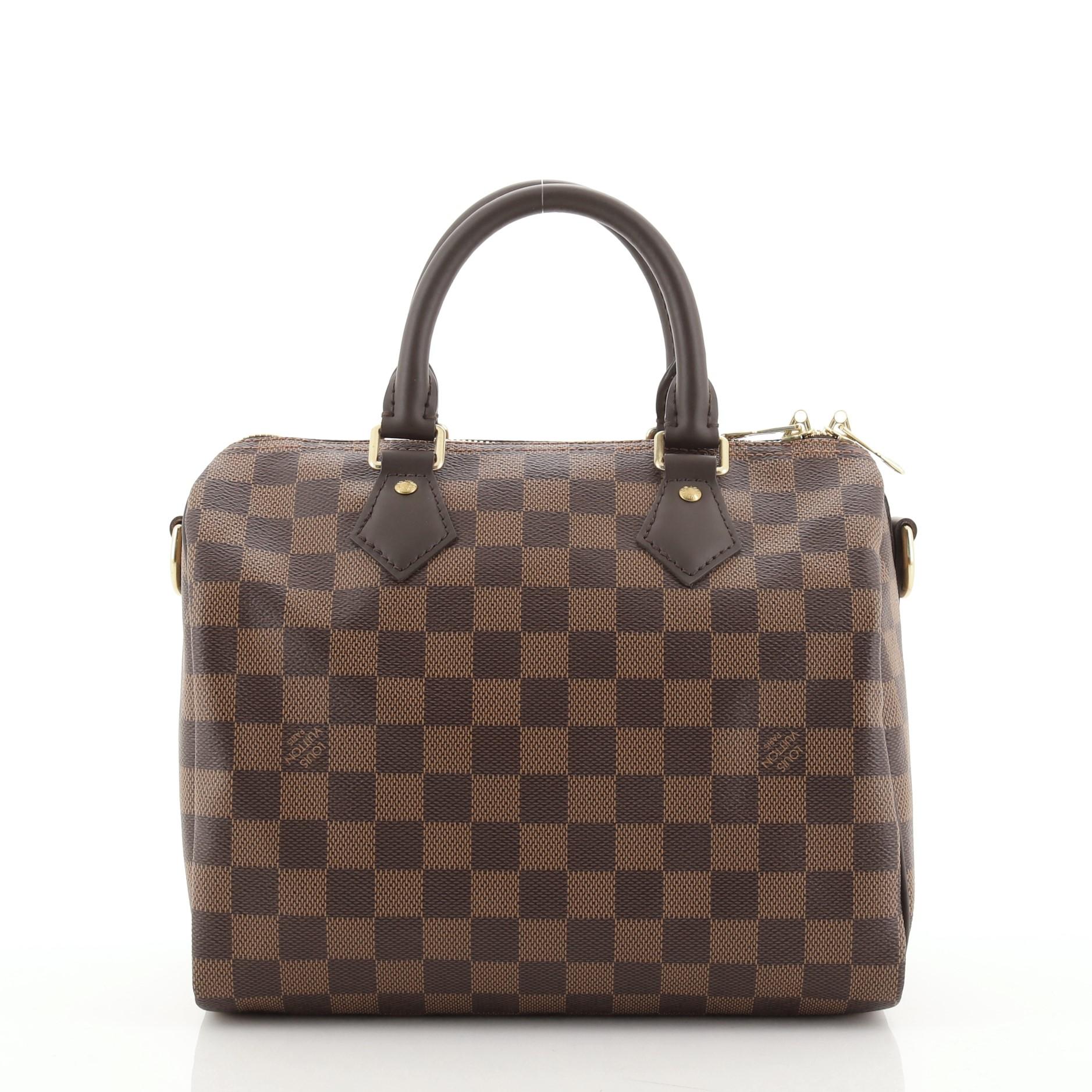 Black Louis Vuitton Speedy Bandouliere Bag Damier 25