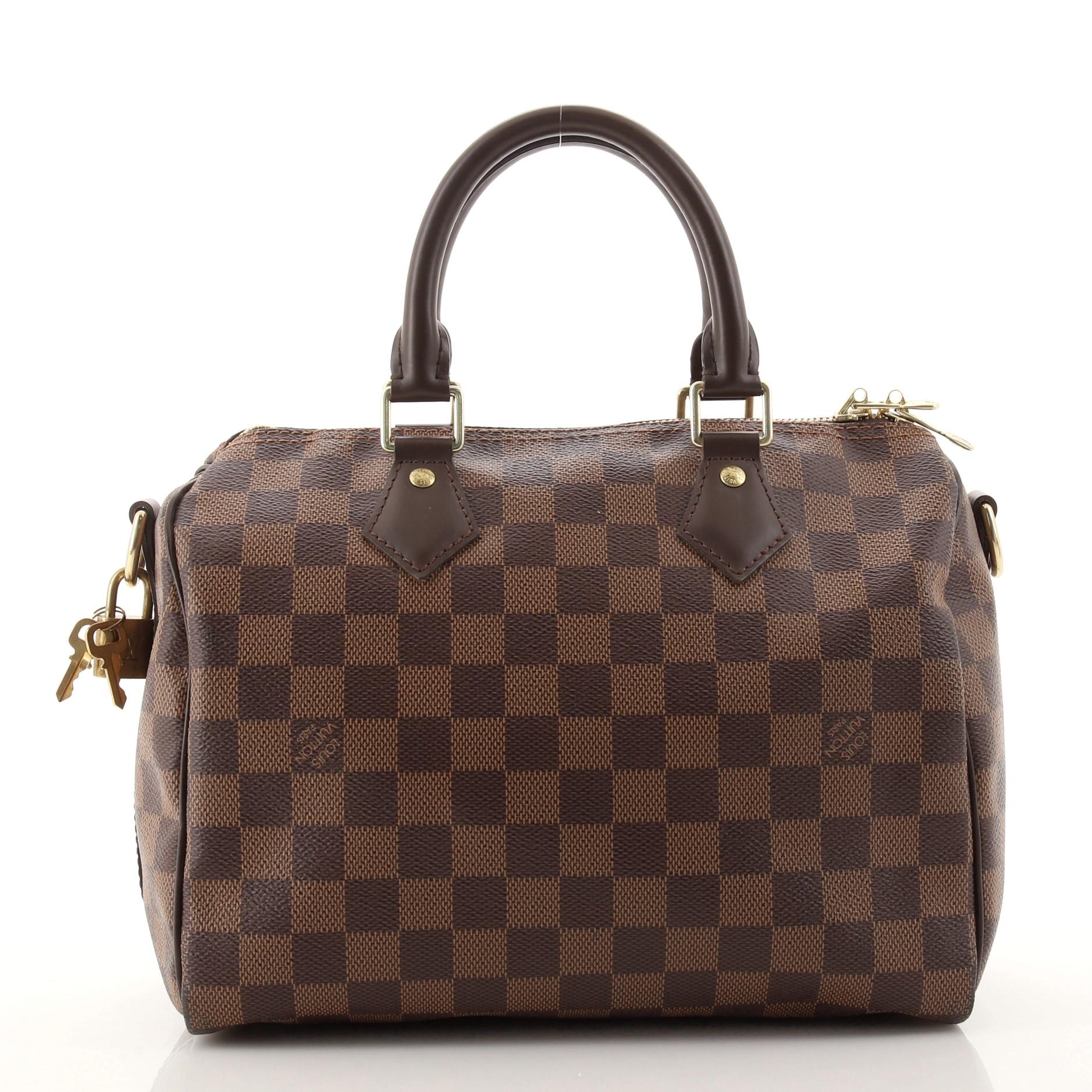 Black Louis Vuitton Speedy Bandouliere Bag Damier 25