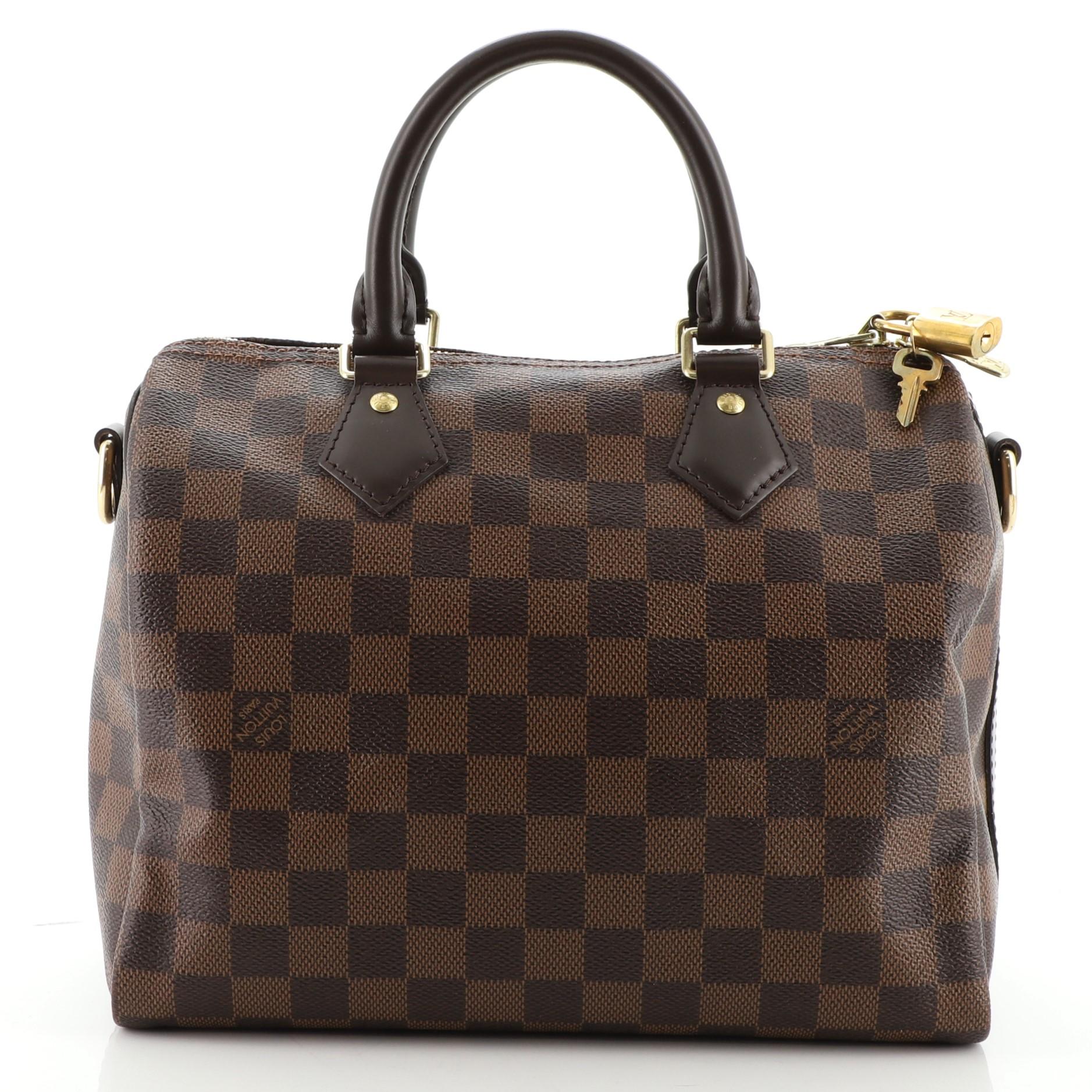 Black  Louis Vuitton Speedy Bandouliere Bag Damier 25