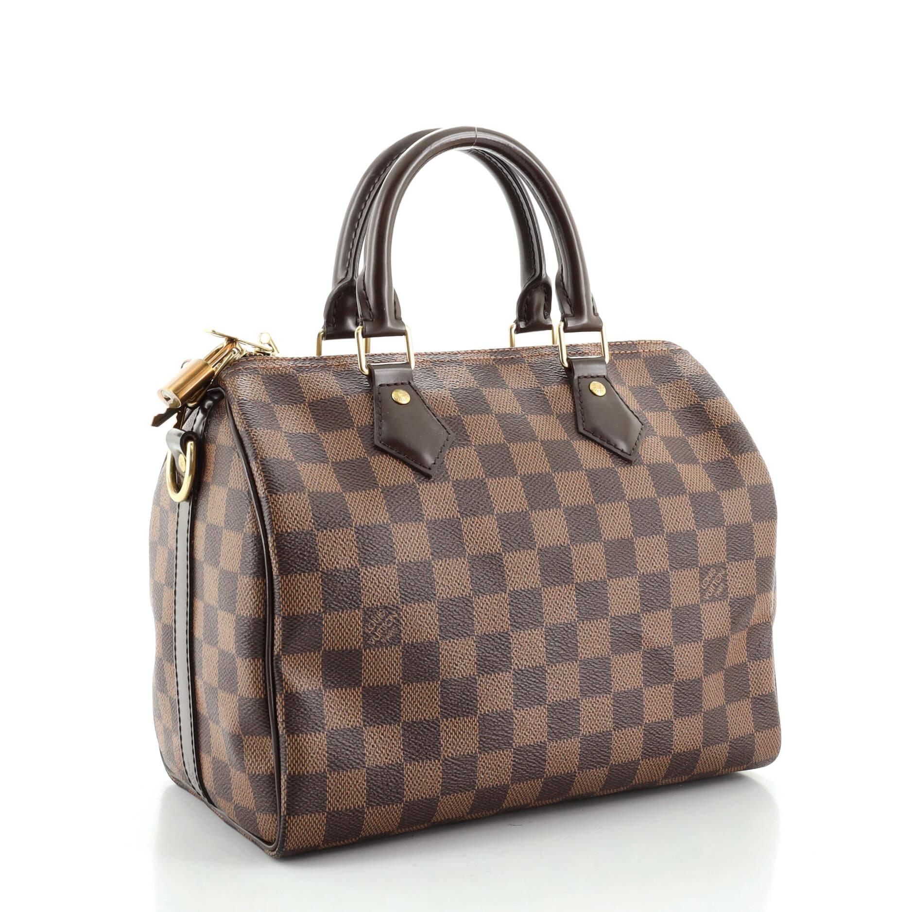 Brown Louis Vuitton Speedy Bandouliere Bag Damier 25