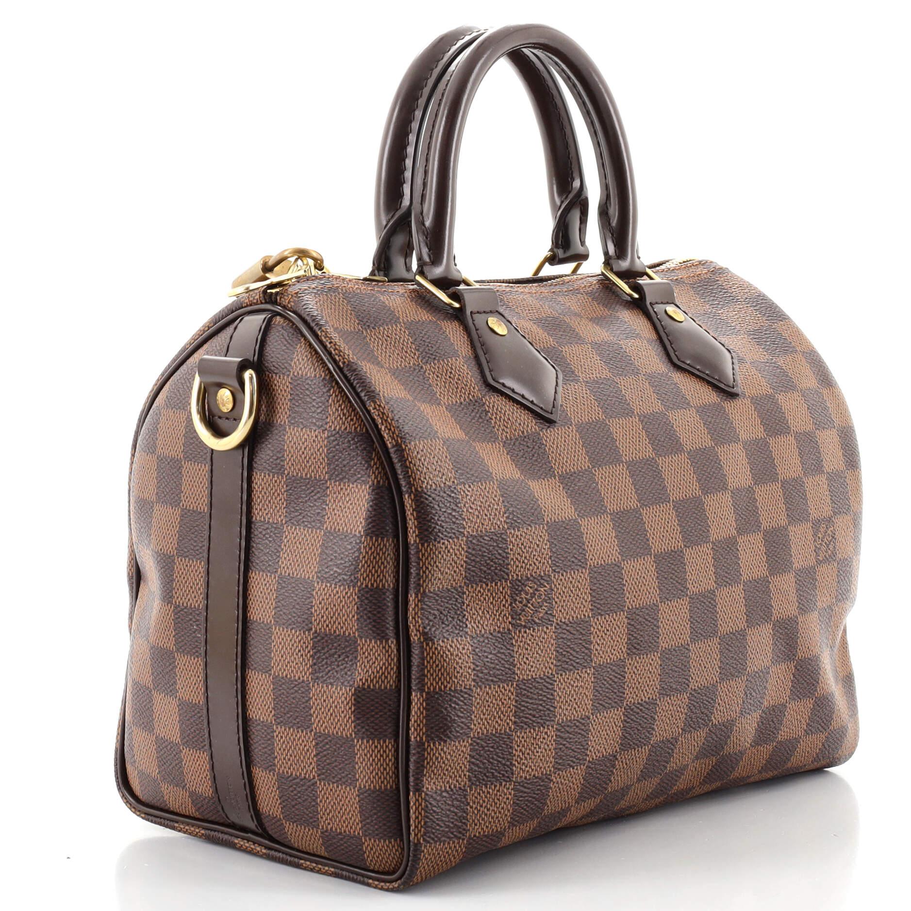 Black Louis Vuitton Speedy Bandouliere Bag Damier 25