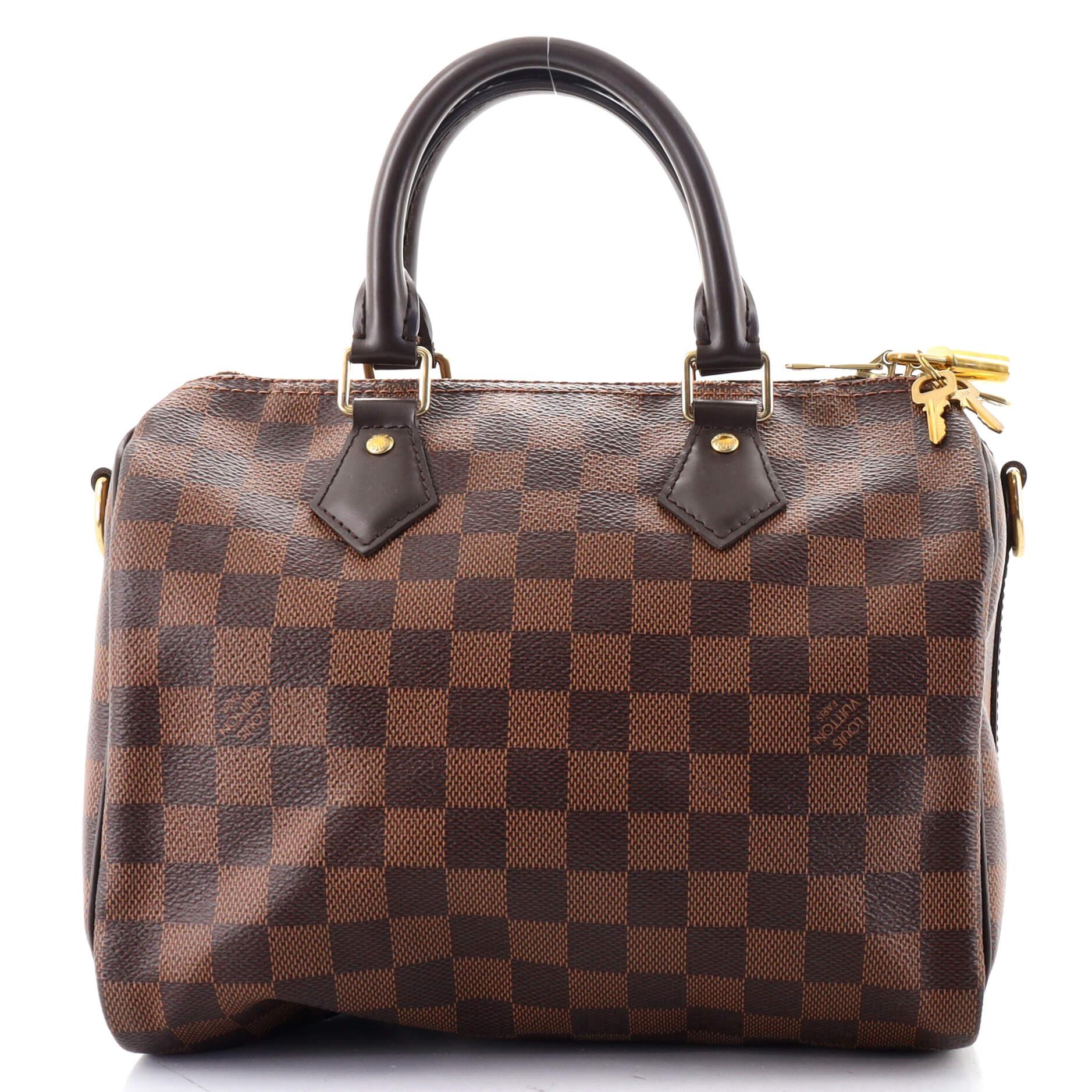 Black Louis Vuitton Speedy Bandouliere Bag Damier 25